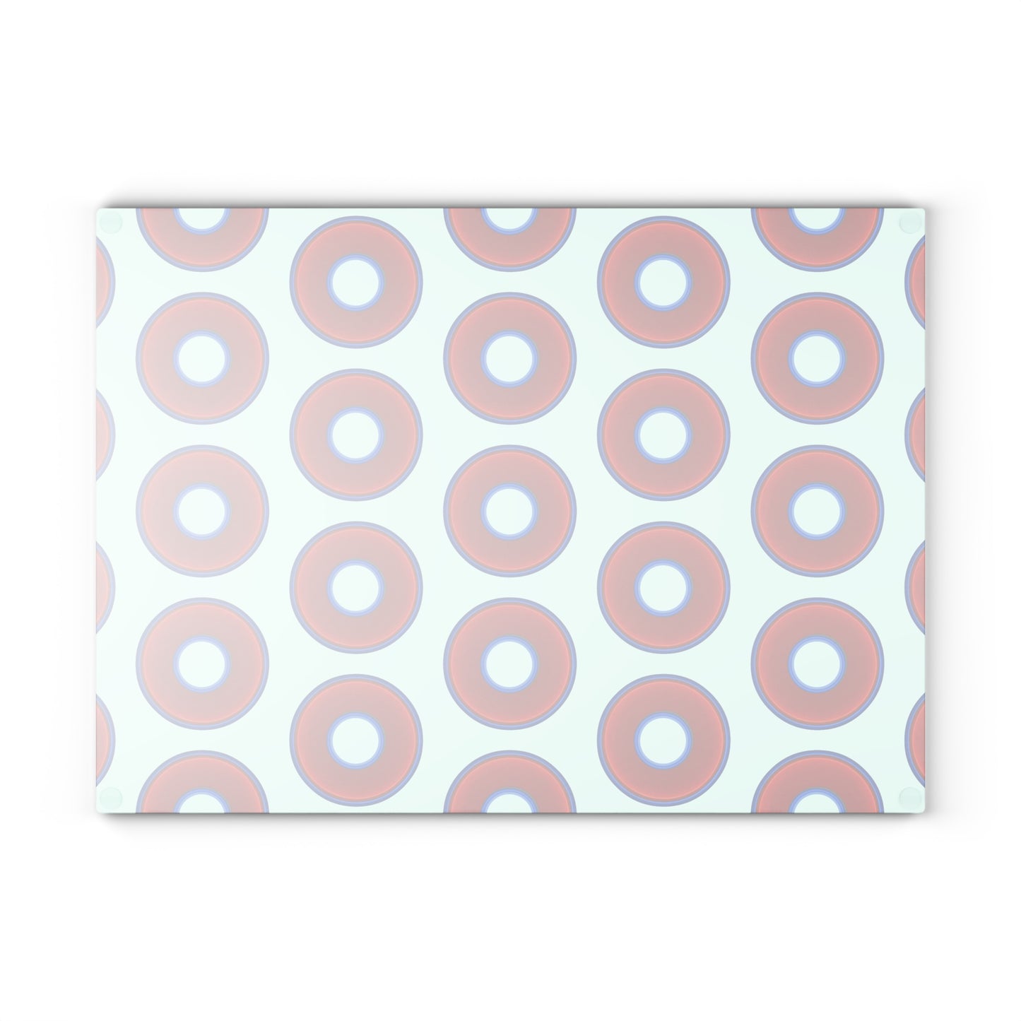 My Friend's Cutting Board - vivid red donuts w/white background