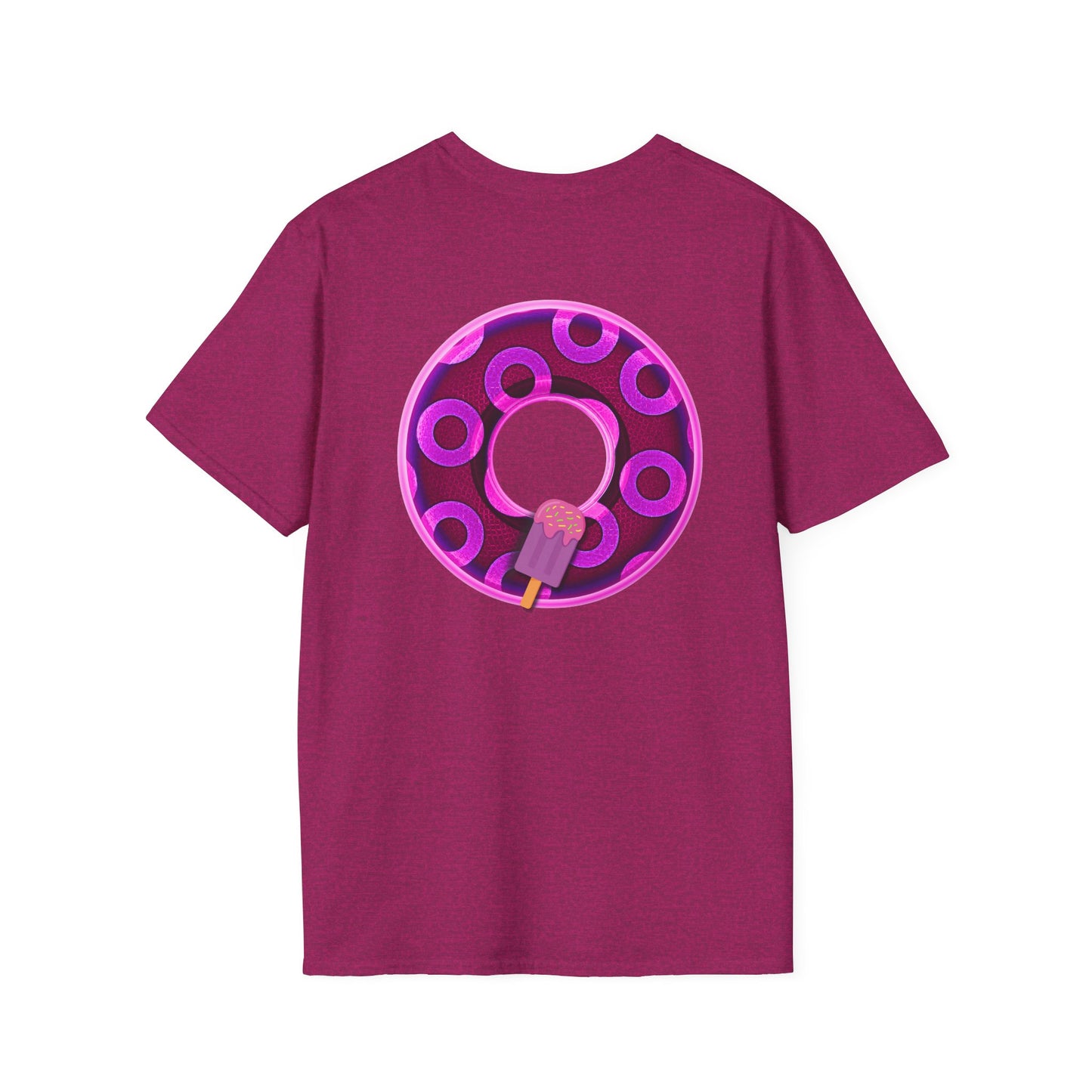 Classic Donut Tee - Unisex Soft-Style - "It's Ice Cream Popsicles - YEMSG Donut" - purple/magenta paradox donut - variant 1