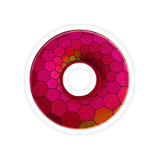 Donut Bumper/Outdoor Sticker - "Introducing the Hexadonut" - series 1.0 - magenta hexadonut w/hole - [Die-Cut] 6"x 6"