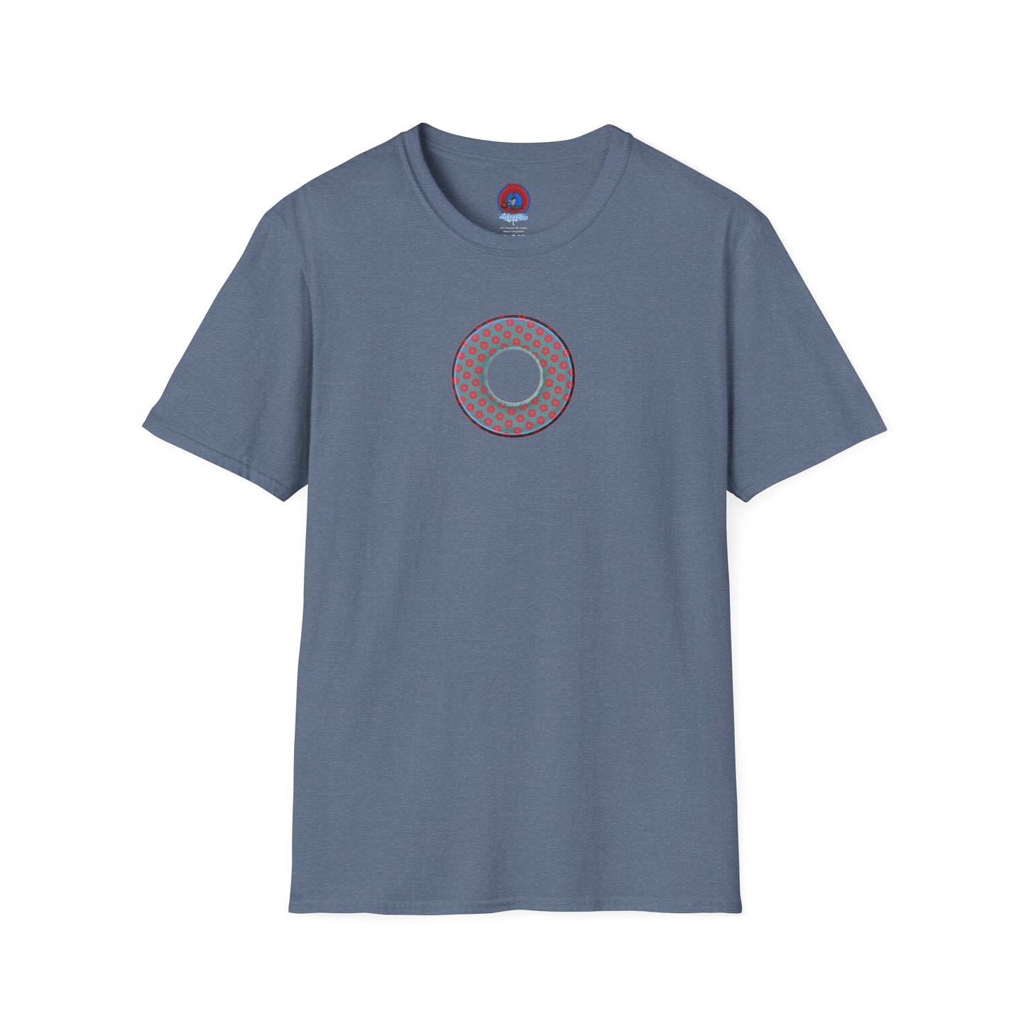 Plain Donuts/Unisex Soft-Style - "Plain Electric Paradoxical Donuts" - steel blue/red donuts