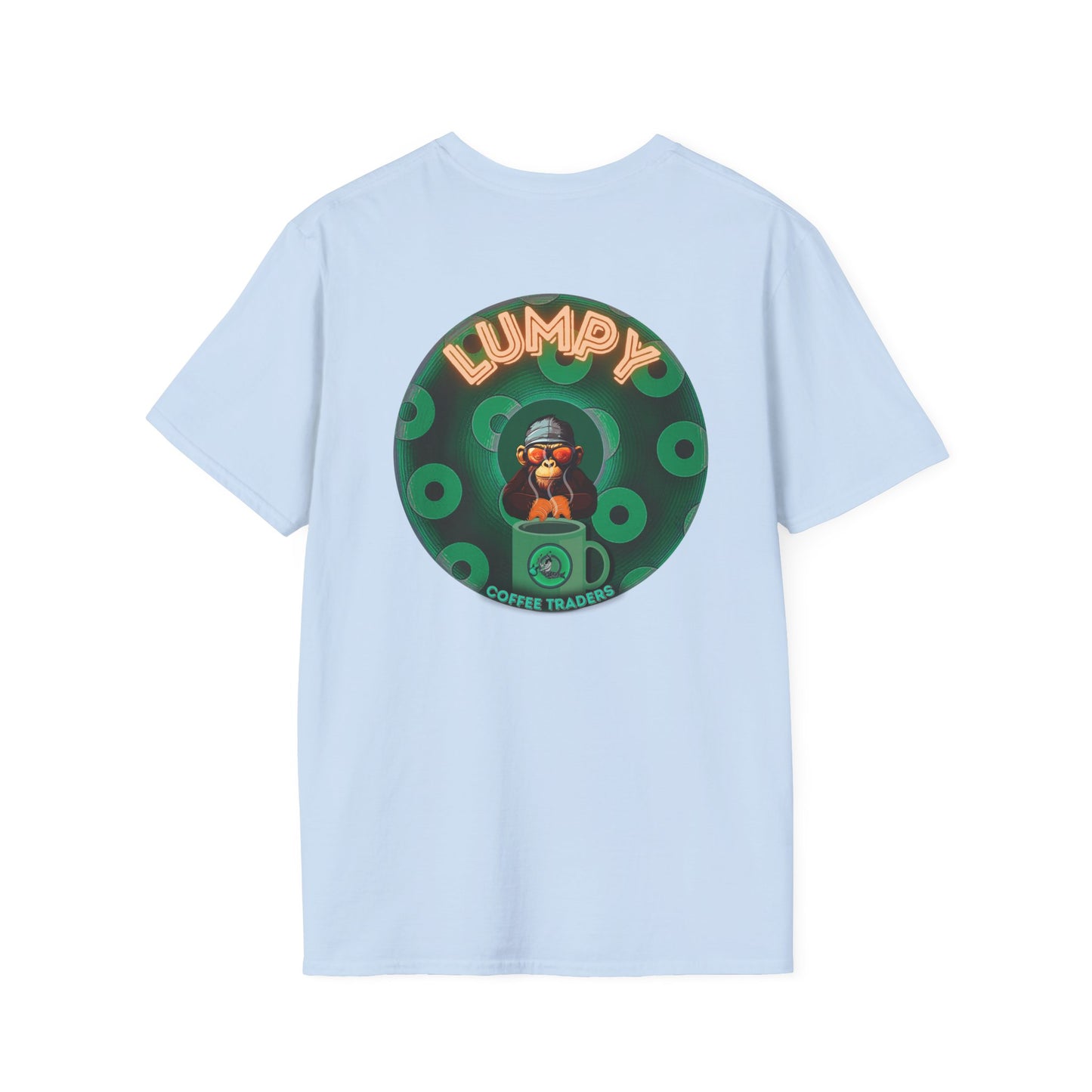 Lumpy Coffee Traders Tee - Unisex Soft-Style - "Taboo, taboot!" - paradoxical logo donut - variant 1