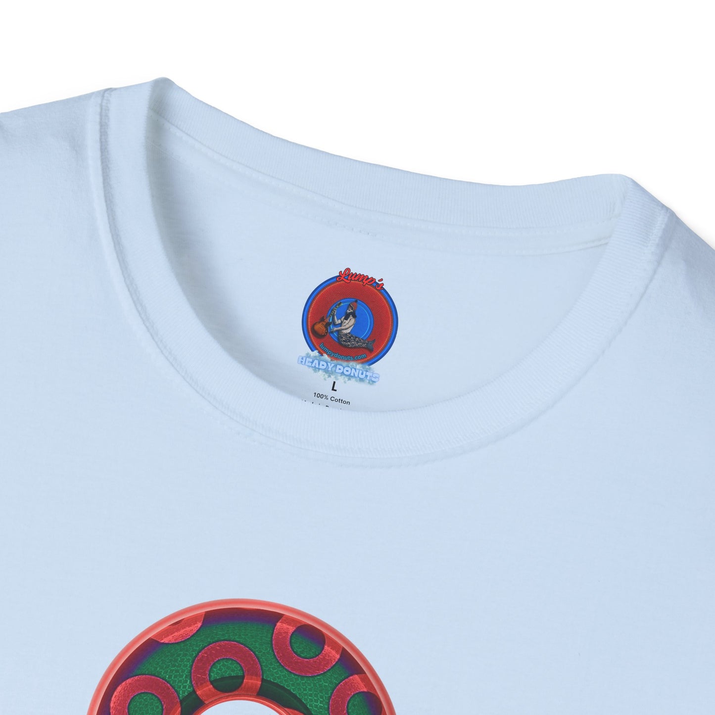 Plain Donuts/Unisex Soft-Style - "Plain Rustic Paradoxical Donuts" - green/red donuts