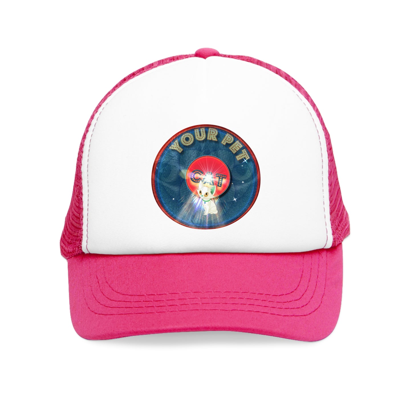 Lumpy Trucker Hat - "Ancient Egyptians were Right about Cats" - blue donut