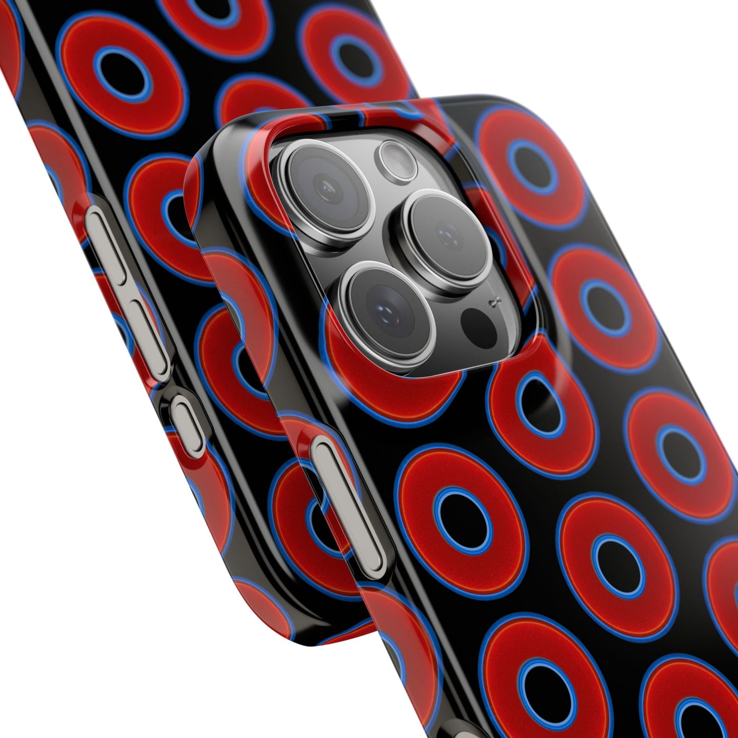 Lumpy Donut Snap Case - red vivid donut print w/black background
