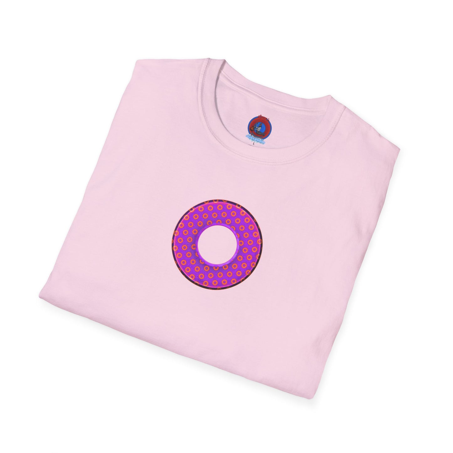 Plain Donuts/Unisex Soft-Style - "Plain Electric Paradoxical Donuts" - bright purple/red donuts