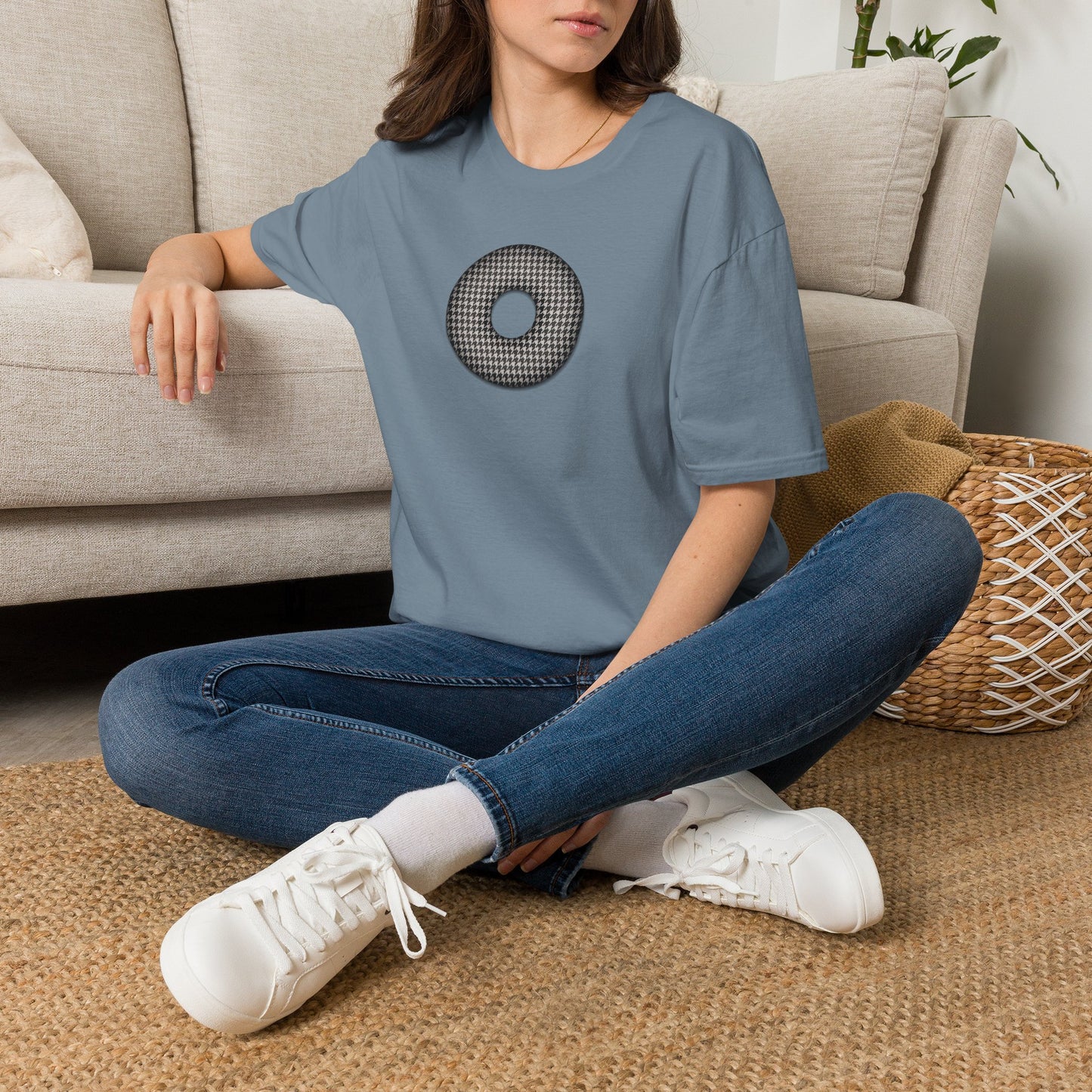 Classic Donut Tee - Unisex Soft-Style - "Ricky's High Phasion Trailer Park Donut" - houndstooth donut