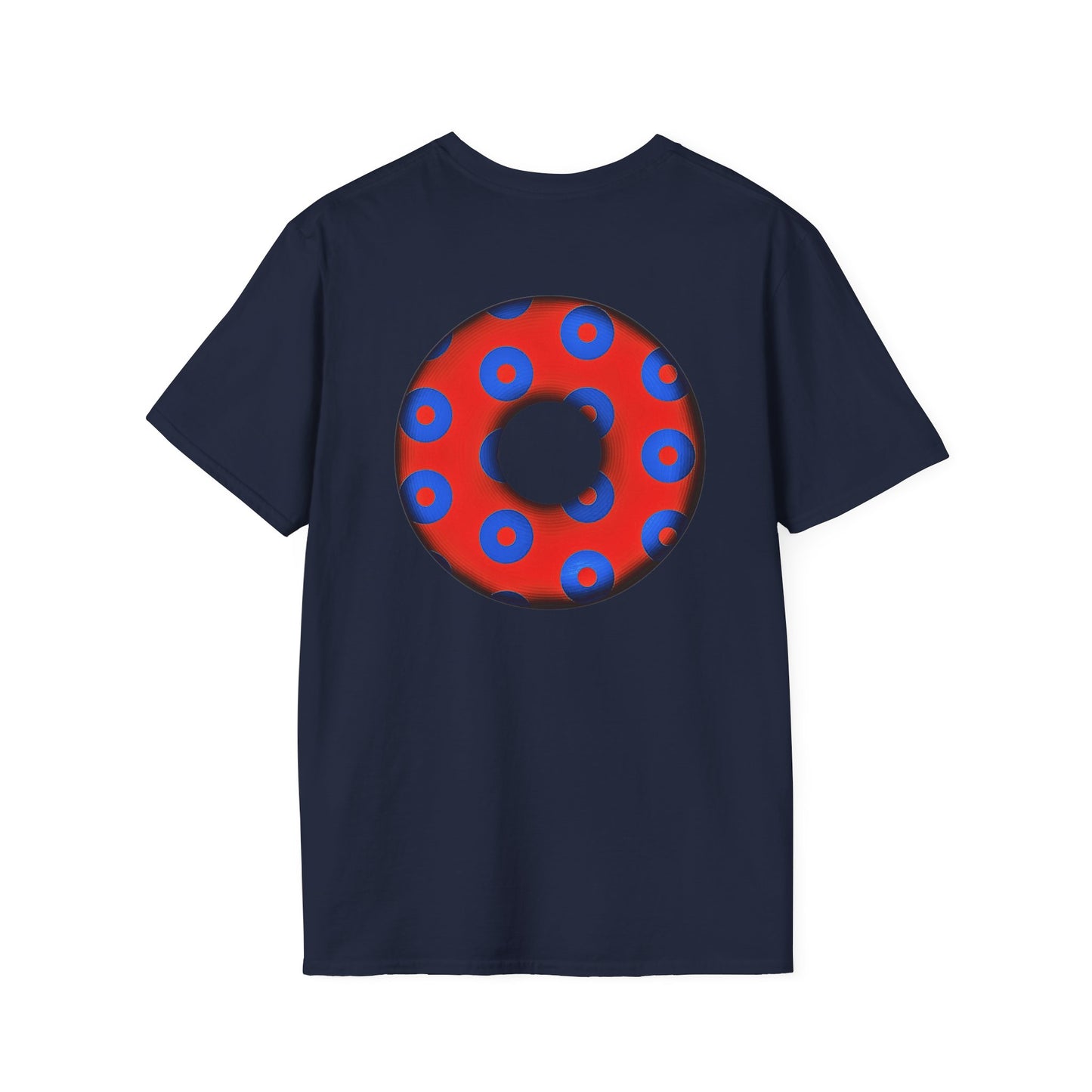 Plain Donuts/Unisex Soft-Style - "Plain Blimpy Paradoxical Donuts" - red/blue donuts