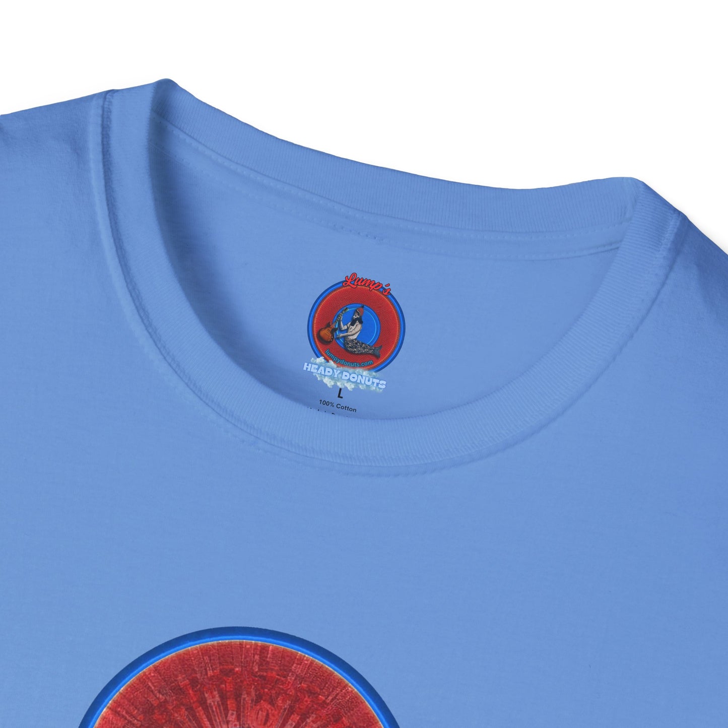 Classic Donut Tee - Unisex Soft-Style - "Graphic Translation Tee Shirt" - vivid red/blue tube donut - variant 1