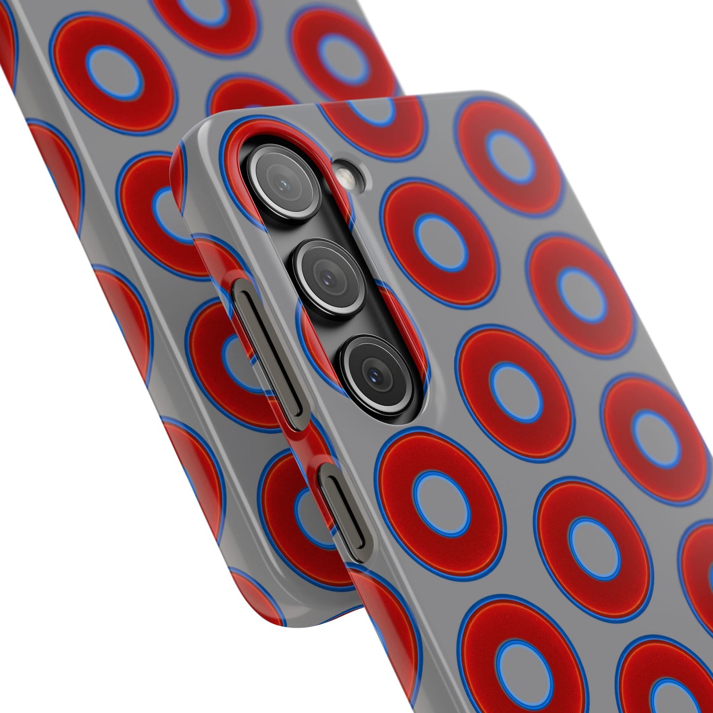 Donut Snap Case - red vivid donut print w/gray background