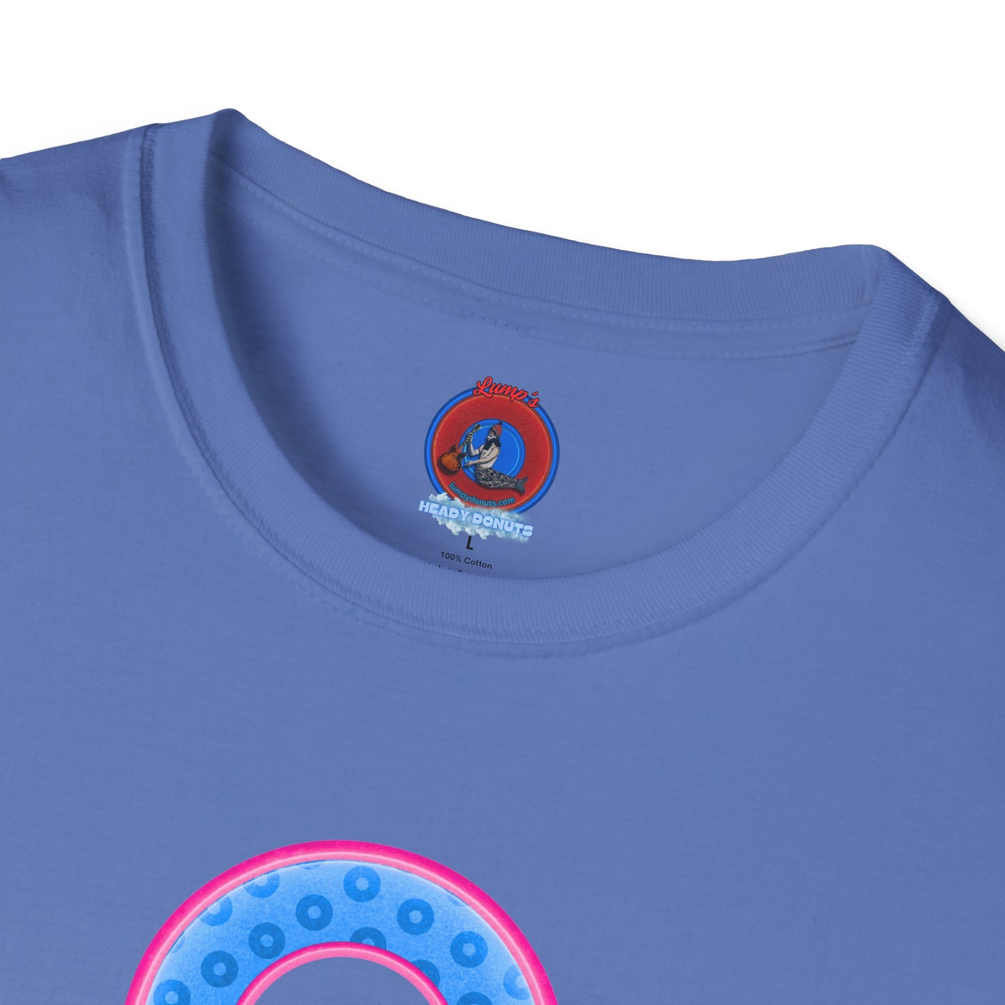 Plain Donuts/Unisex Soft-Style - "Plain Wide Mouthed Paradoxical Donuts" - light blue/pink donuts