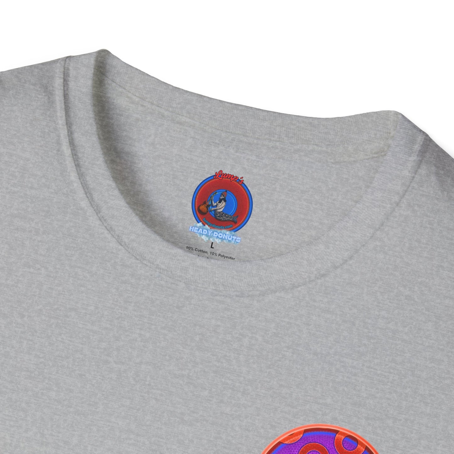 Classic Donut Tee - Unisex Soft-Style - "Wooked Cream - YEMSG Donut " -purple/red rustic paradox donut - variant 6