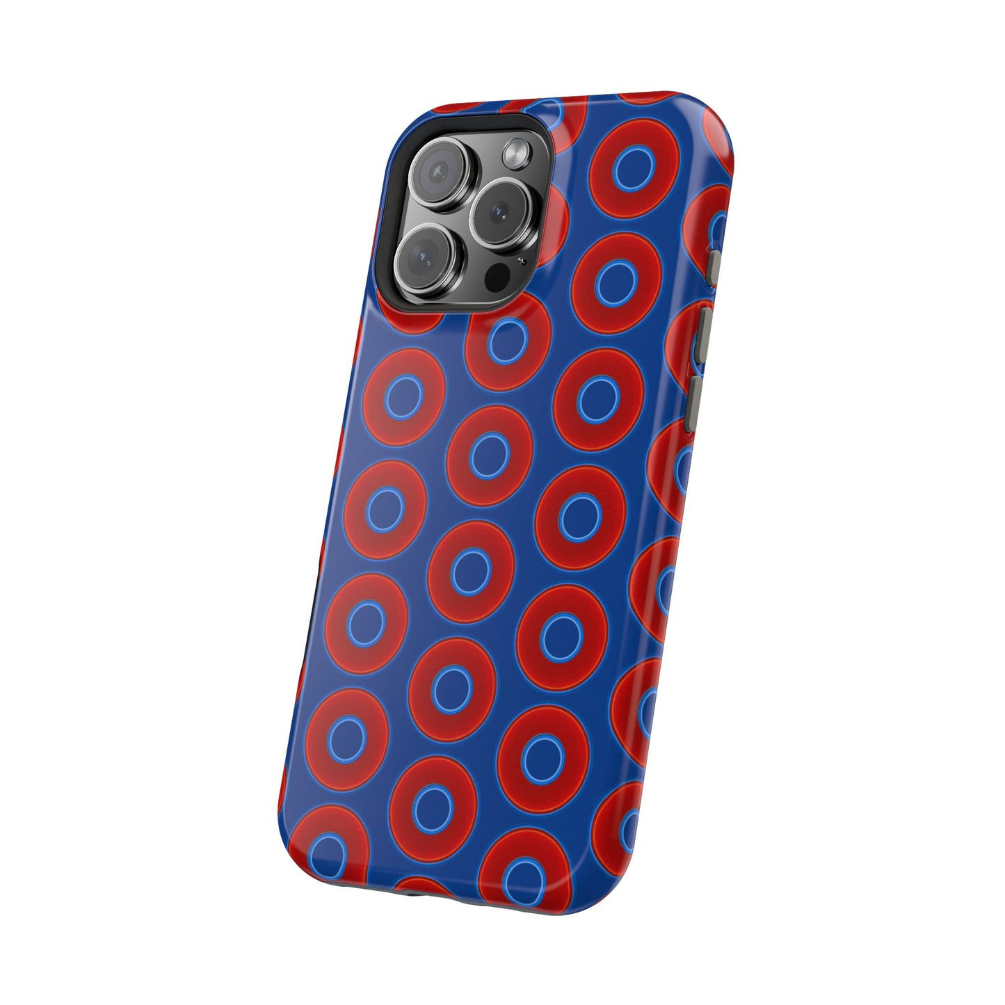 Magnetic Tough Donut Case - red vivid donut print w/dark blue background