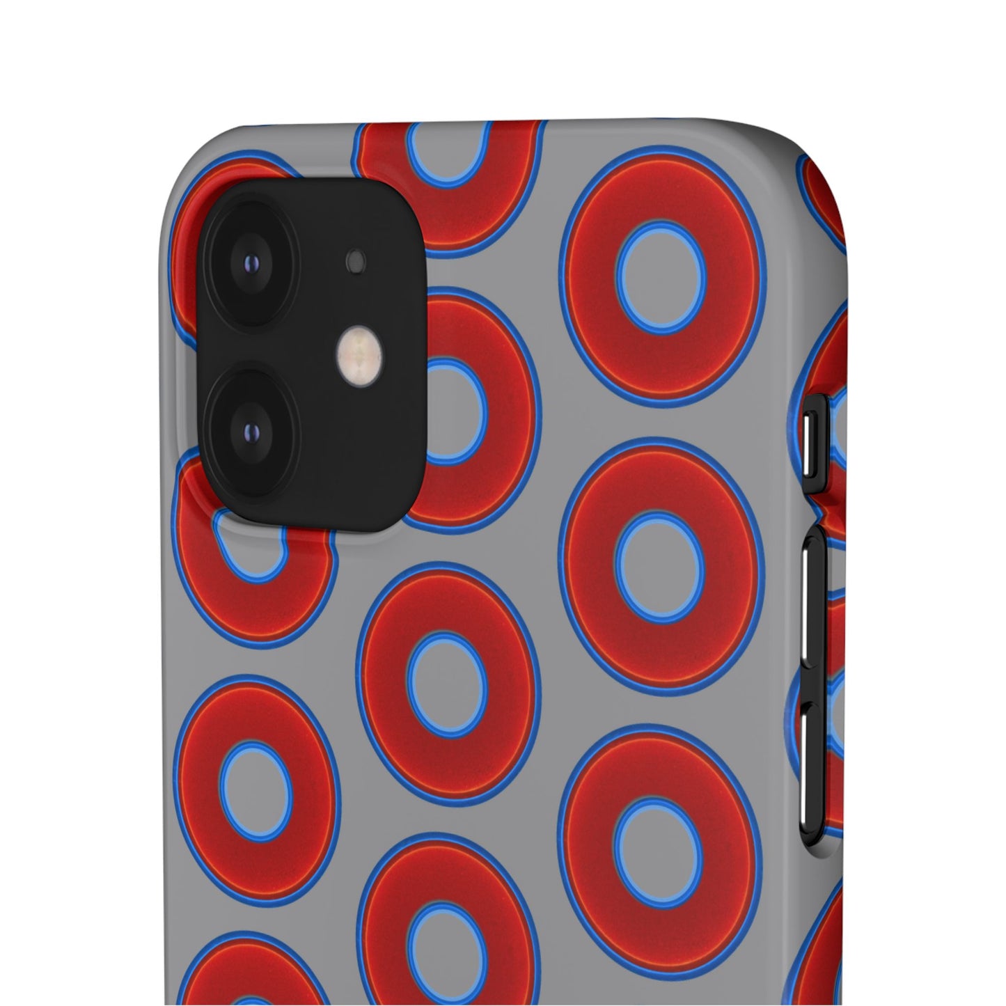 Donut Snap Case - red vivid donut print w/gray background