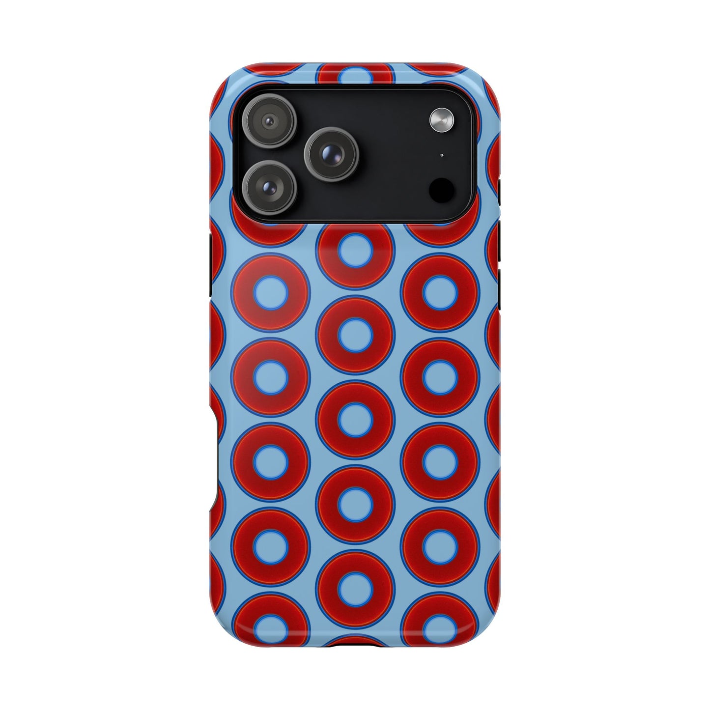 Magnetic Tough Donut Case - red vivid donut print w/sky blue background