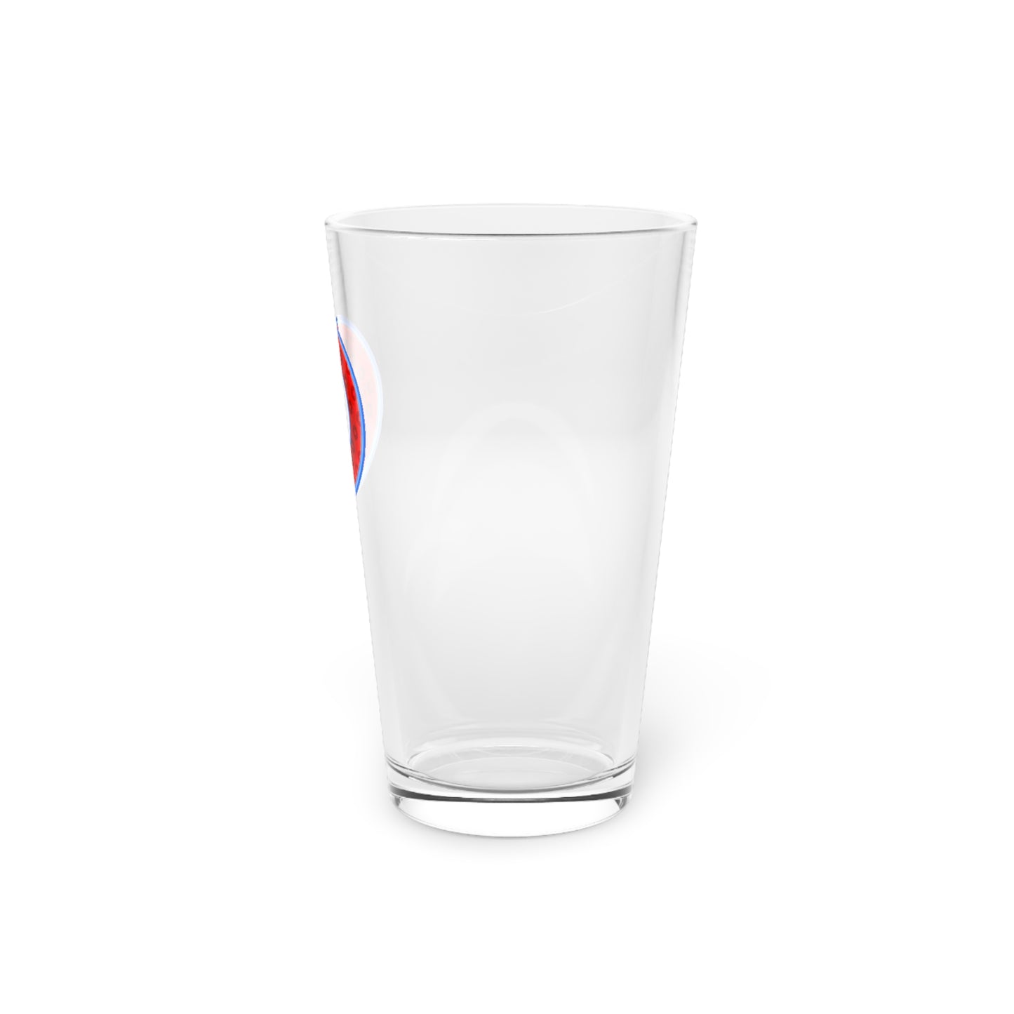 16oz Lumpy Pint Glass - blue/red widemouthed paradox donut