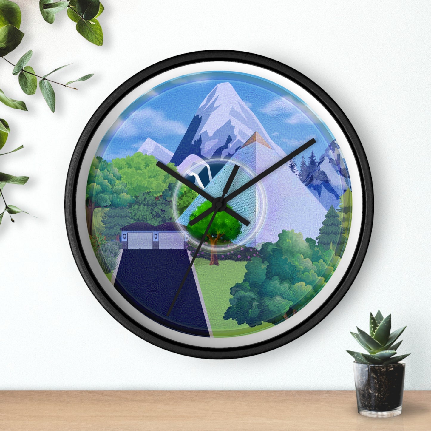 Lumpy Wall Clock - "Mansions of South Park" - variant 2 - blue/green pic donut w/white background