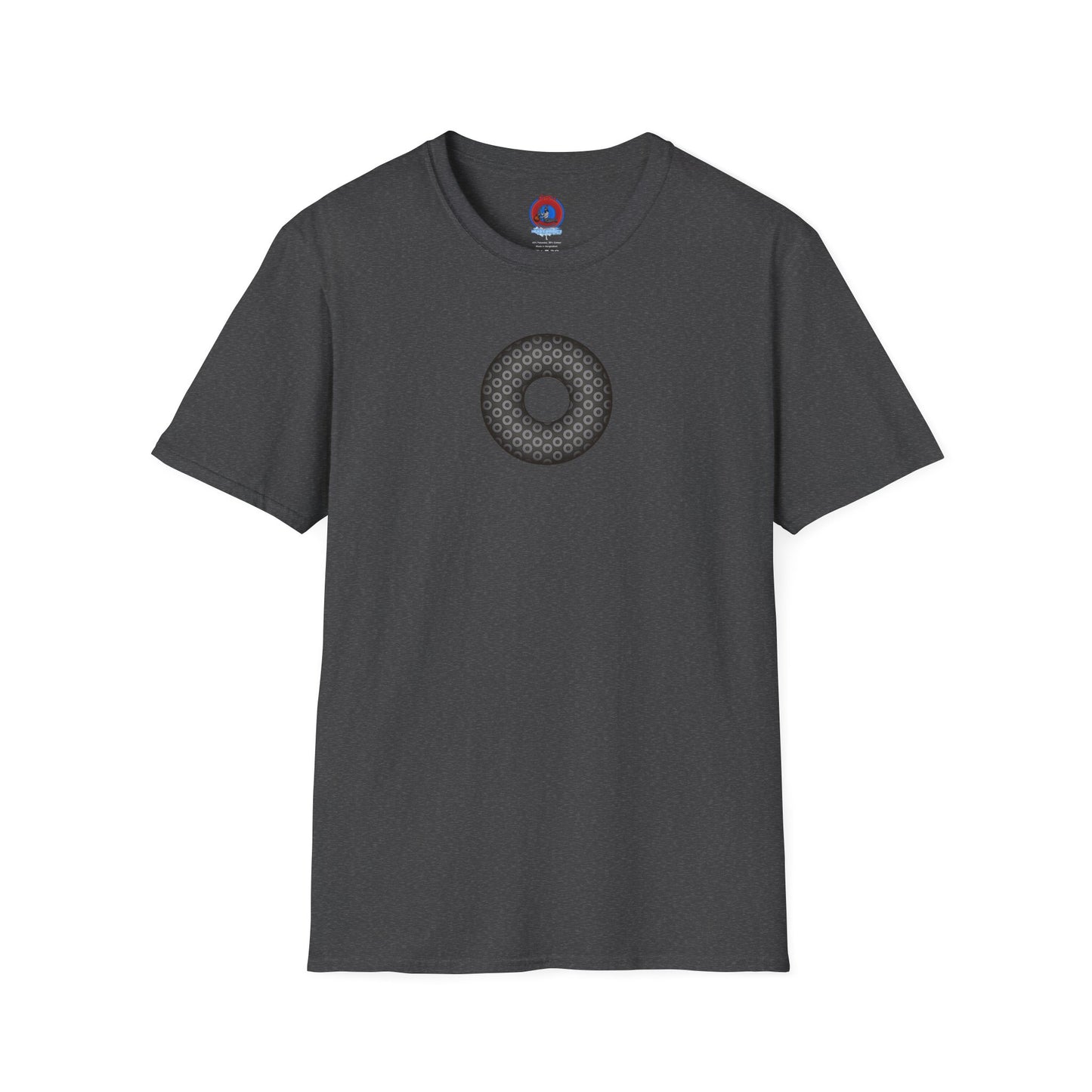 Plain Donuts/Unisex Soft-Style - "Plain Paradoxical Grided Donuts" - gray/dark gray donuts