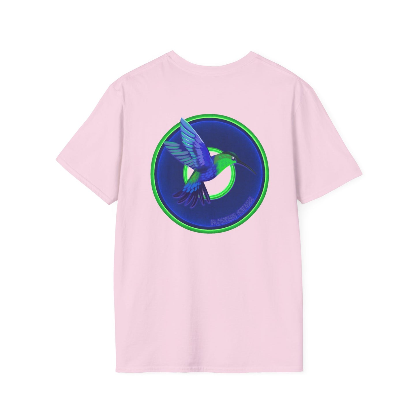 Classic Donut Tee - Unisex Soft-Style - "Invitation for Donuts & Tea" - vivid blue/green donut