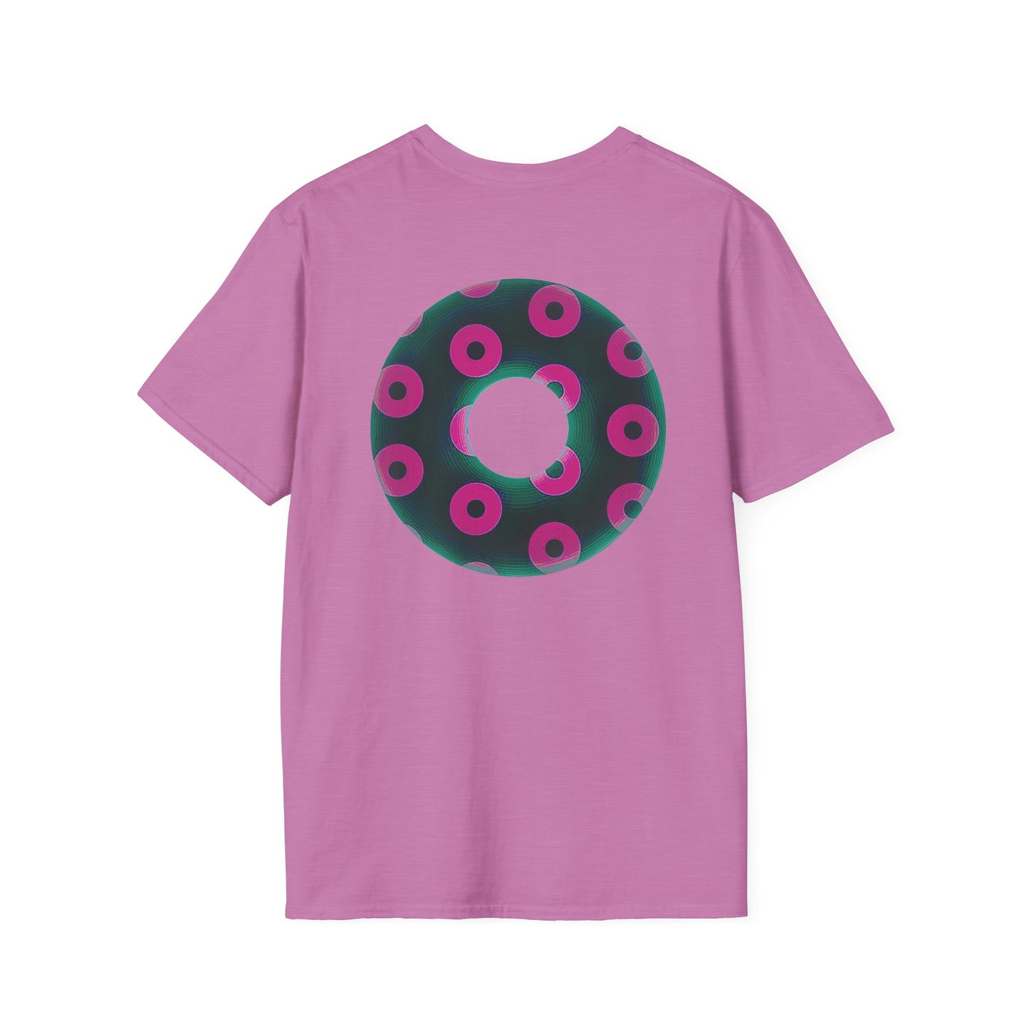 Plain Donuts/Unisex Soft-Style - "Plain Blimpy Paradoxical Donuts" - dark green/magenta donuts