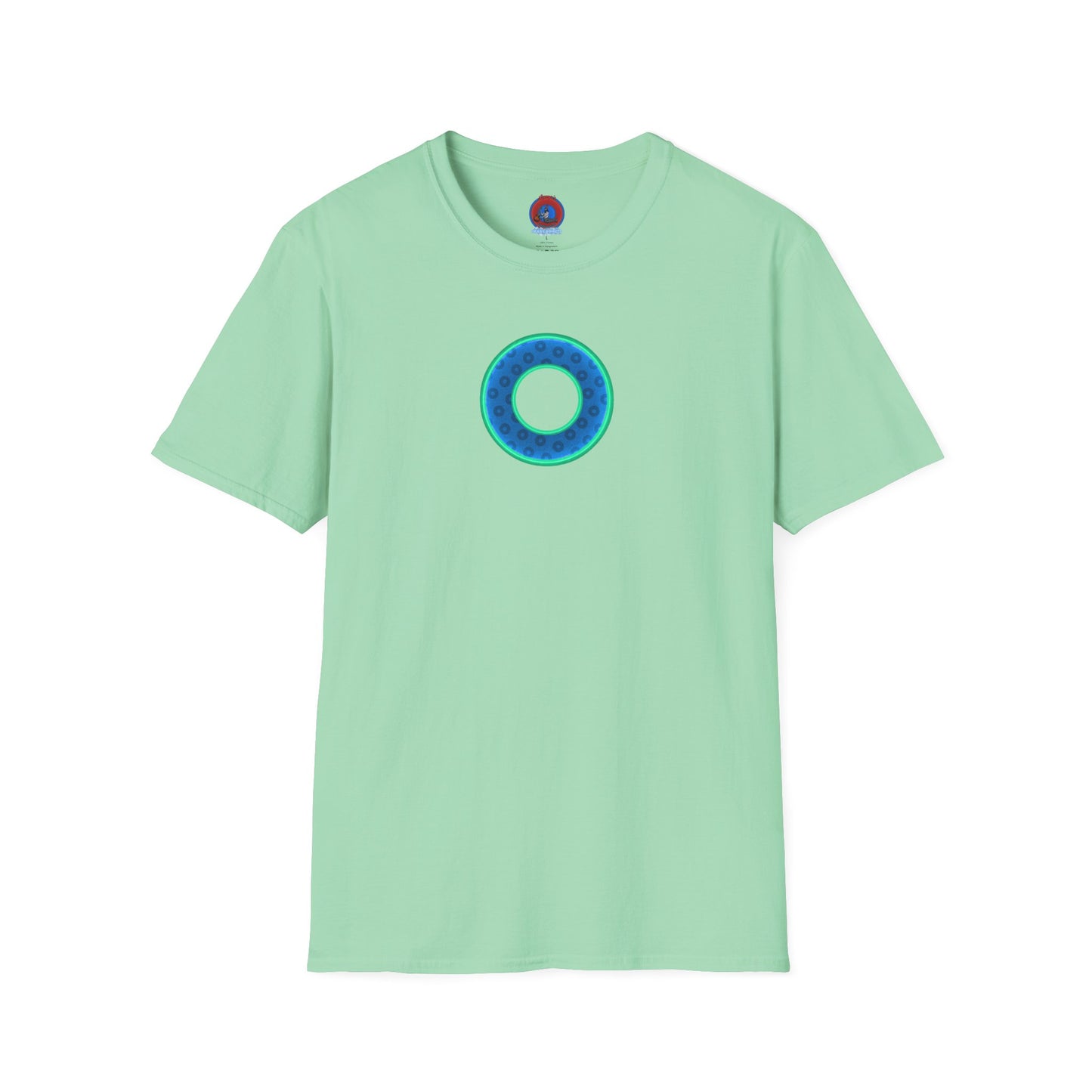 Plain Donuts/Unisex Soft-Style - "Plain Wide Mouthed Paradoxical Donuts" - royal blue/mint green donuts