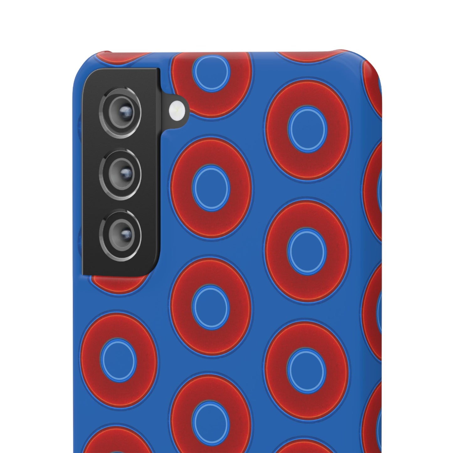 Lumpy Donut Snap Case - red vivid donut print w/dark royal background