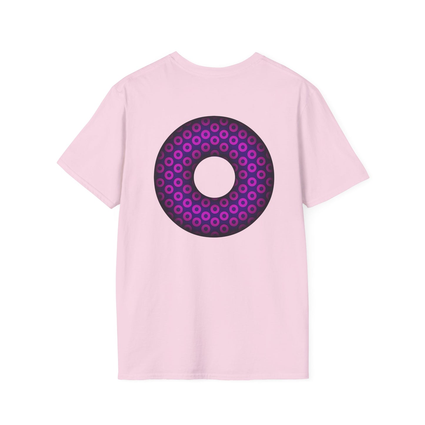 Plain Donuts/Unisex Soft-Style - "Plain Paradoxical Grided Donuts" - hot pink/purple donuts