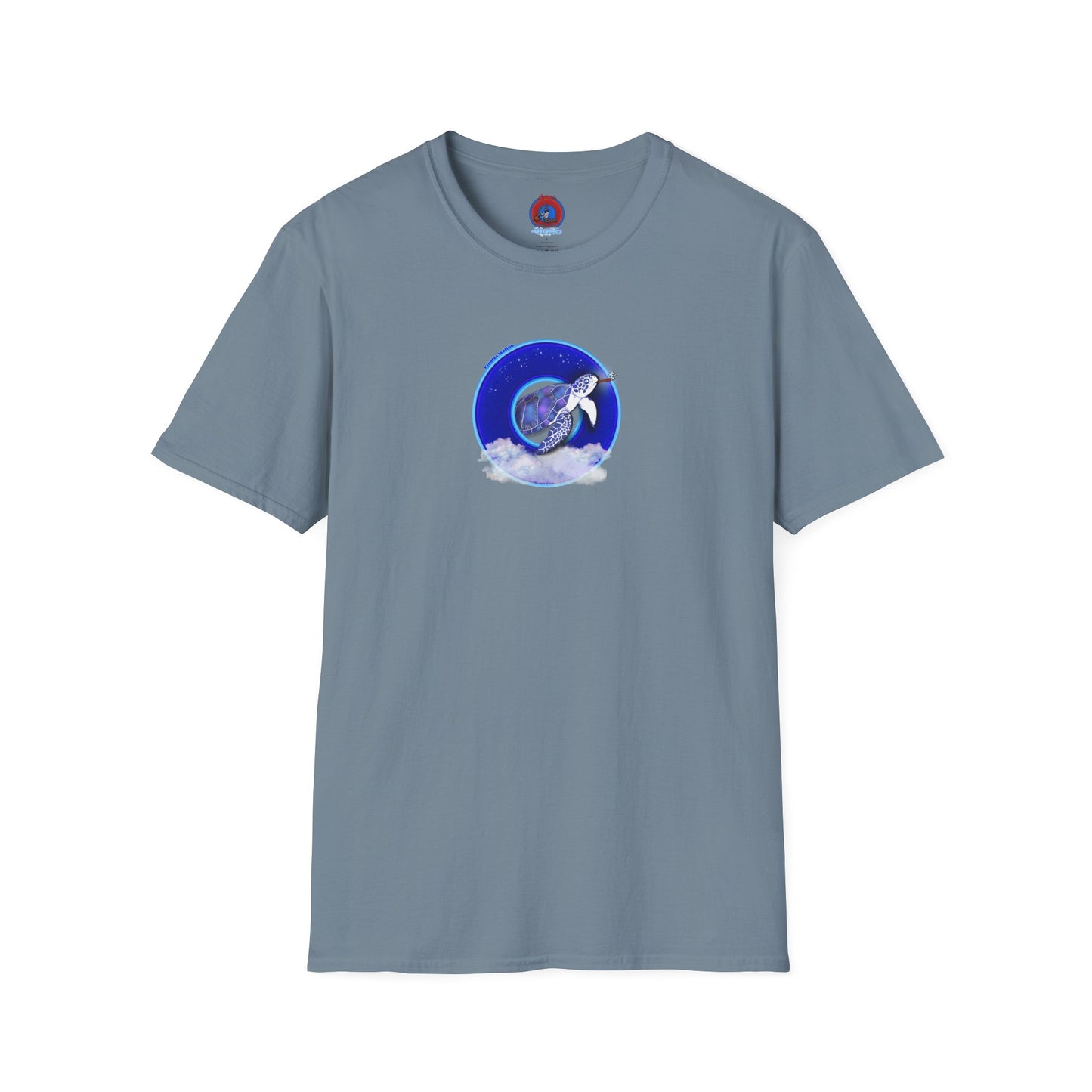Classic Donut Tee - Unisex Soft-Style - "Clueless Wallob's Donuts" - vivid blue sky donut