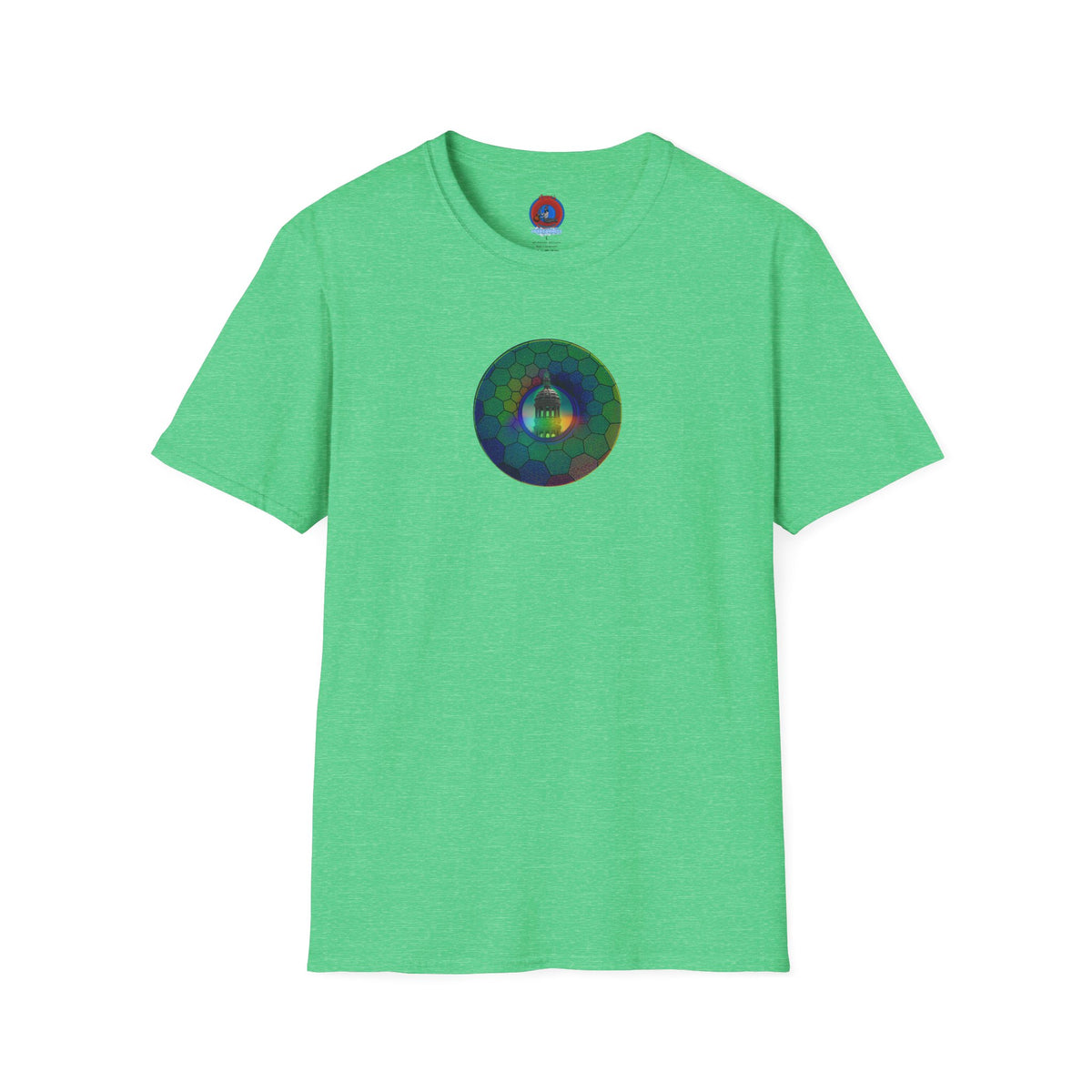 Classic Donut Tee - Unisex Soft-Style - "Save the Mondegreen City Hall Clock Tower" - hexadonut - series 1.0 -variant 1 - green donut