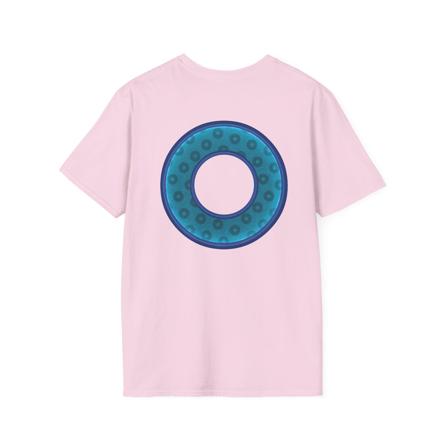Plain Donuts/Unisex Soft-Style - "Plain Wide Mouthed Paradoxical Donuts" - aquamarine/dark blue donuts