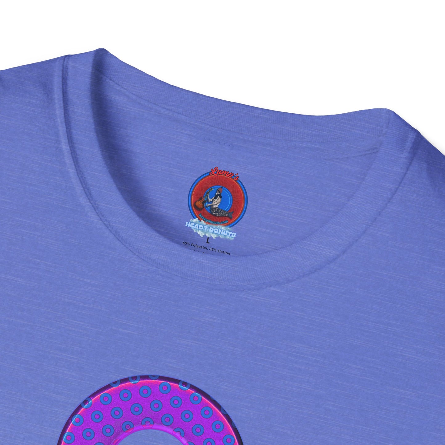 Plain Donuts/Unisex Soft-Style - "Plain Electric Paradoxical Donuts" - bright purple/royal blue donuts
