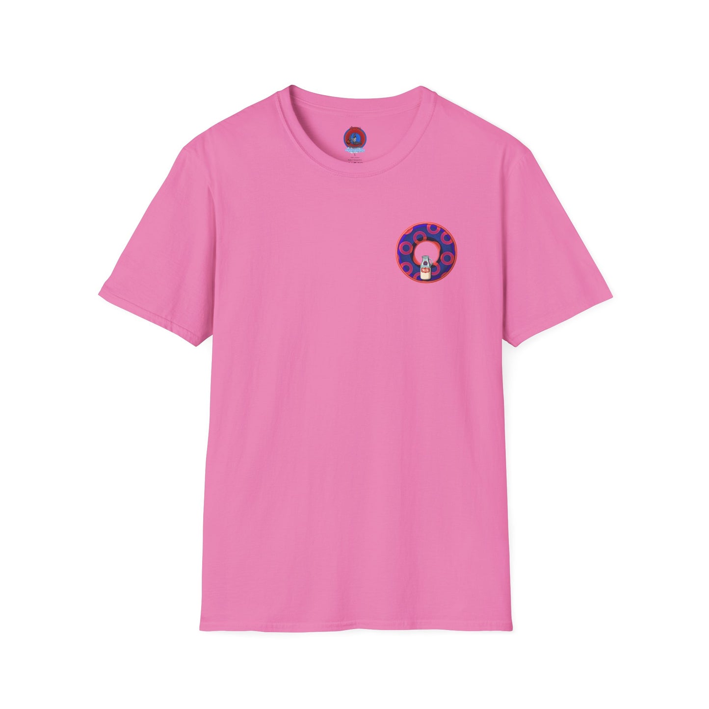 Classic Donut Tee - Unisex Soft-Style - "Wooked Cream - YEMSG Donut " - dark electric blue/red rustic paradox donut - variant 2
