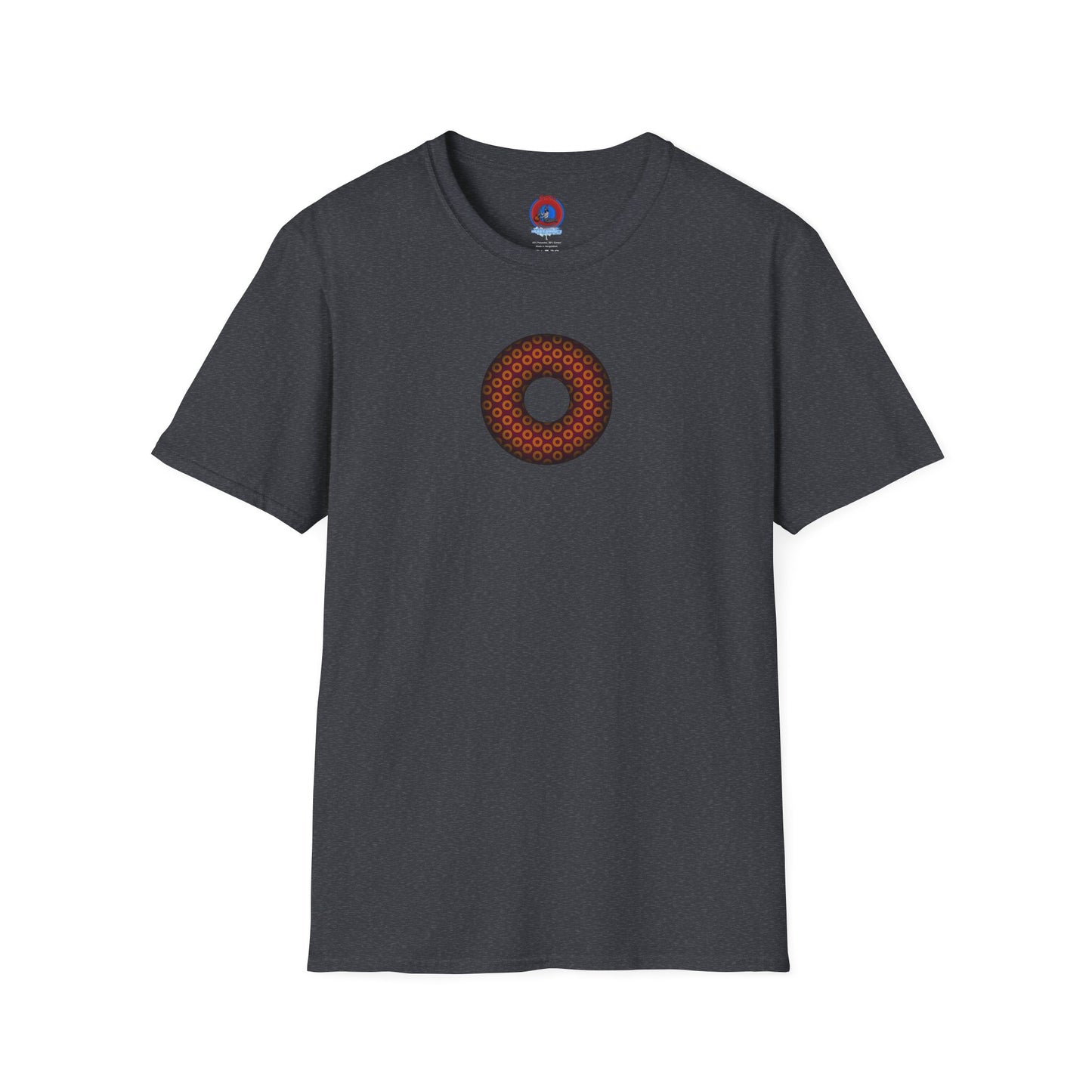 Plain Donuts/Unisex Soft-Style - "Plain Paradoxical Grided Donuts" - orange/burgundy donuts