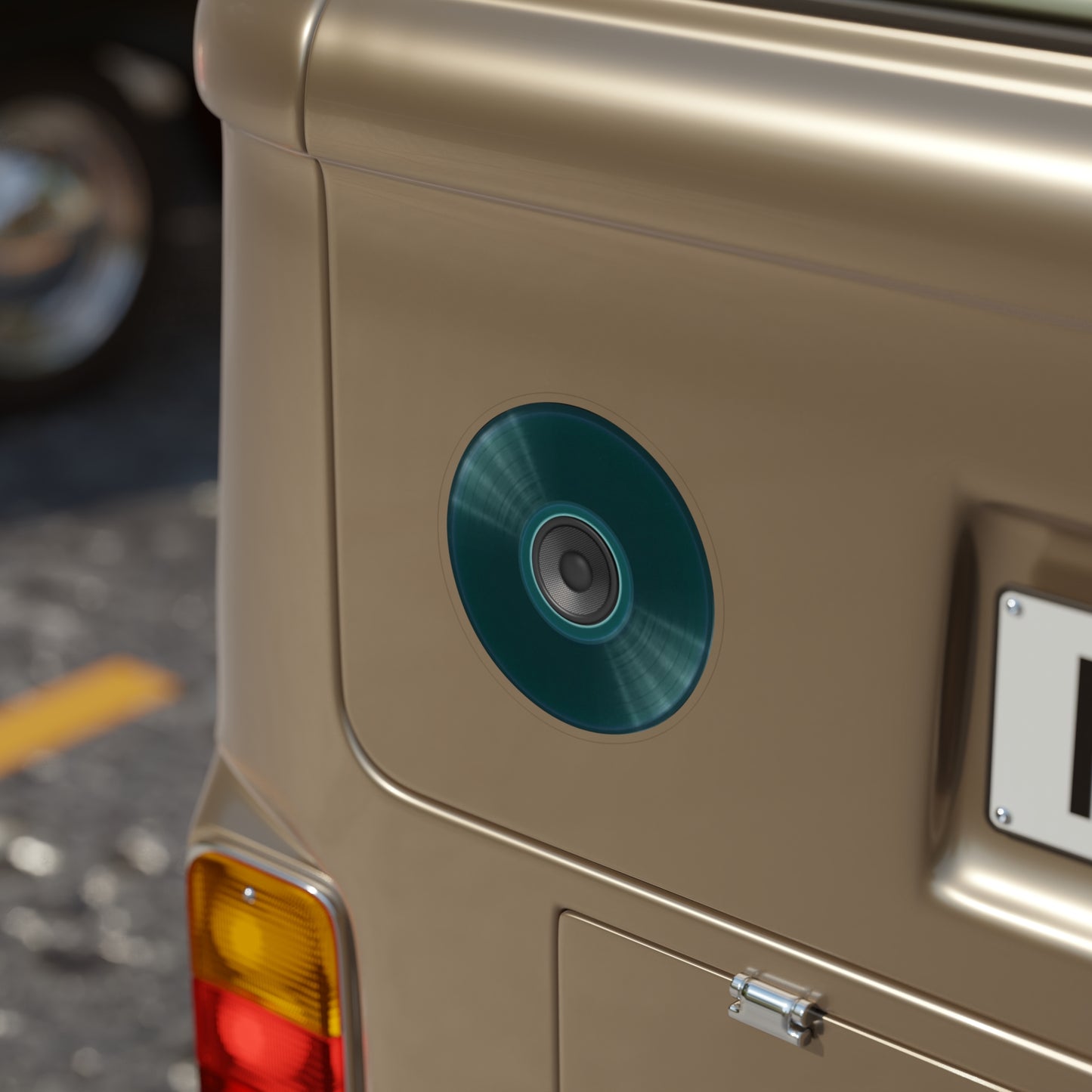 Donut Bumper/Outdoor Sticker - "The Plain Record Donut" - dark teal green donut - [Die-Cut] 6"x 6"