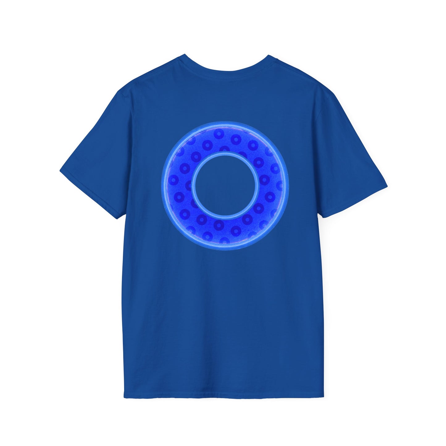 Plain Donuts/Unisex Soft-Style - "Plain Wide Mouthed Paradoxical Donuts" - bright blue/light blue blue donuts
