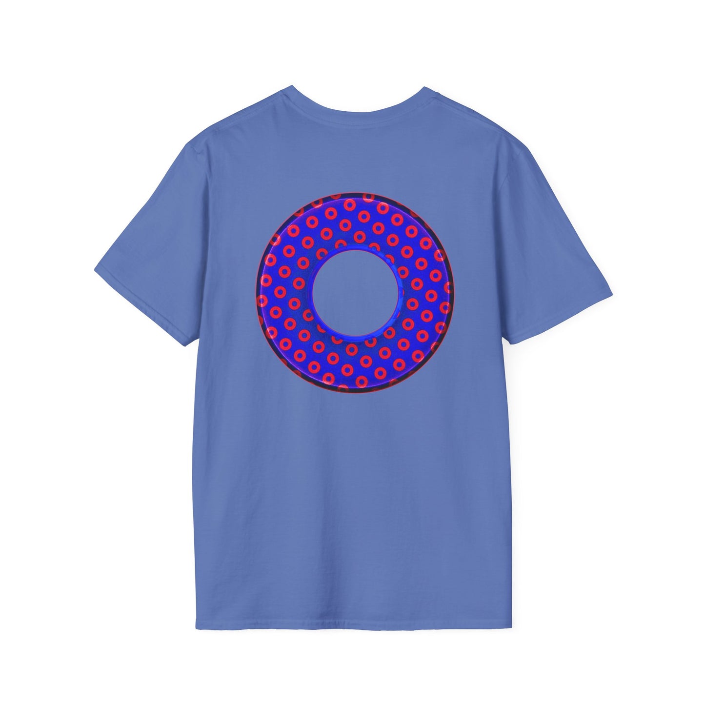 Plain Donuts/Unisex Soft-Style - "Plain Electric Paradoxical Donuts" - dark royal blue/red donuts