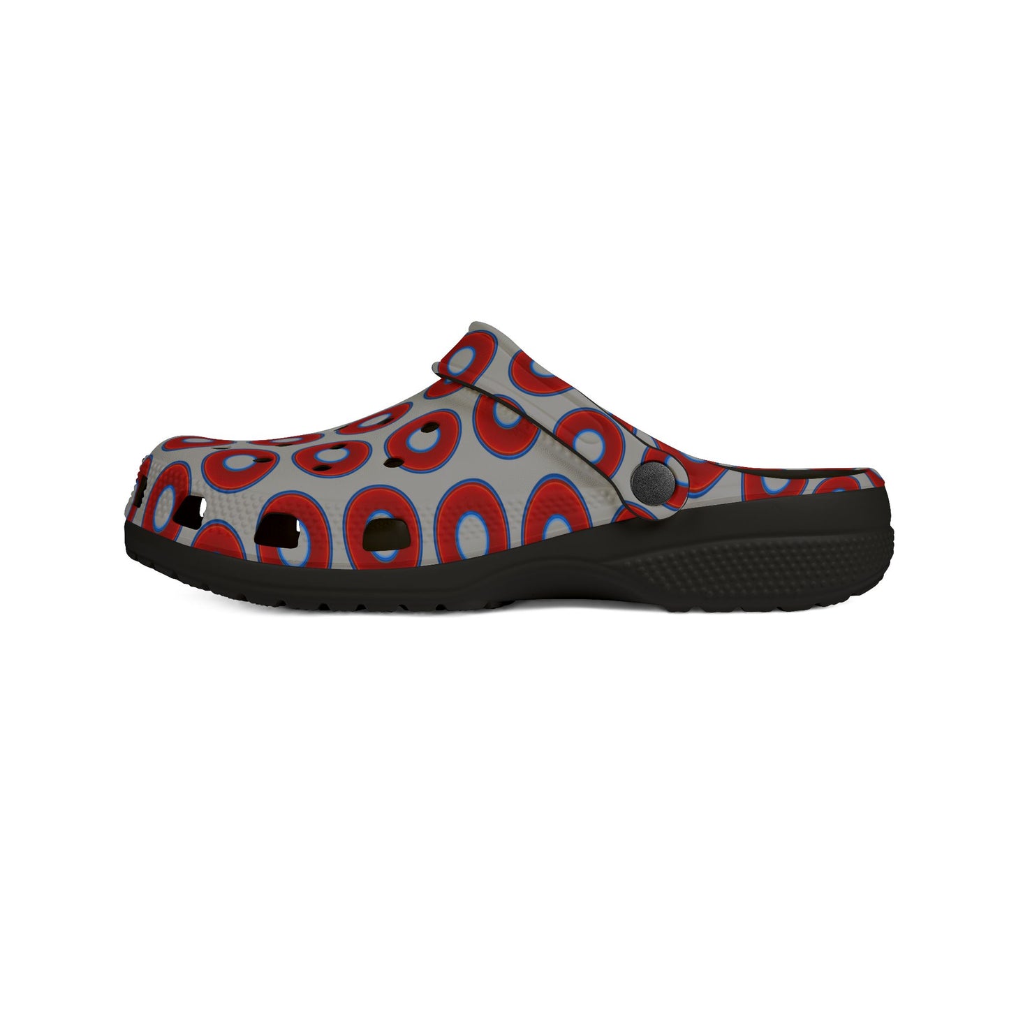 Spatchcocks - donut slip-on shoes - vivid red donuts w/light gray background [unisex]