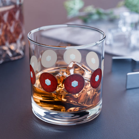 10oz Lumpy Rock Glass - "It's Ice... Cube's Rock Glass" - variant 1 - red cubed donut