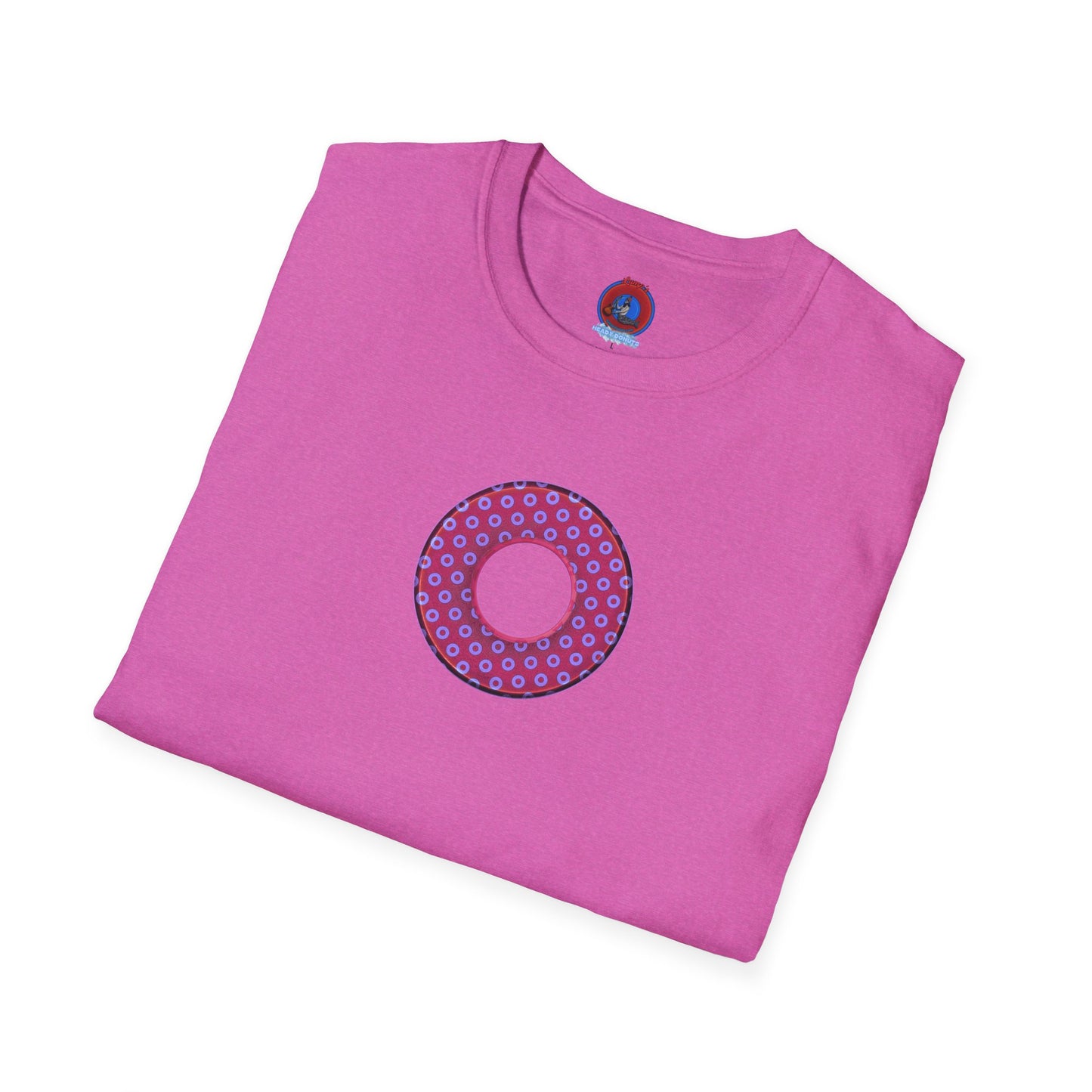 Plain Donuts/Unisex Soft-Style - "Plain Electric Paradoxical Donuts" - light purple/magenta donuts