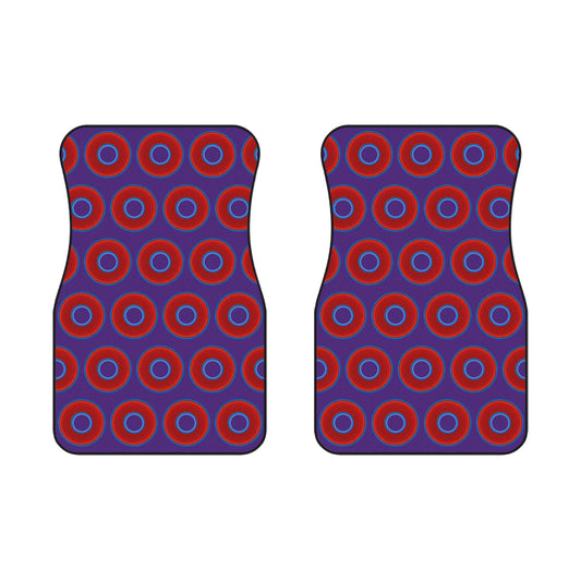 Contacted Car Mats - Set of 2/Front - vivid donut print w/purple background