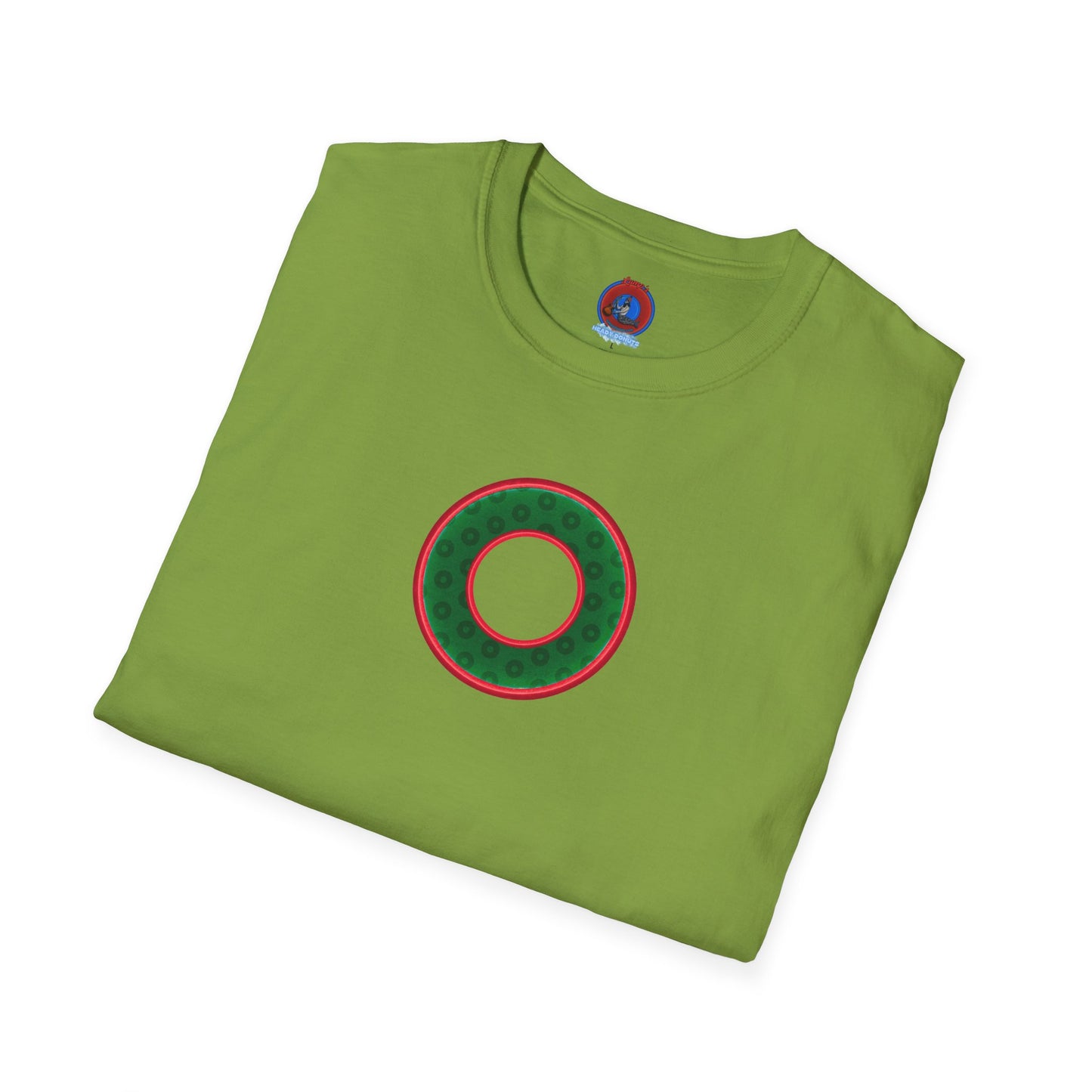 Plain Donuts/Unisex Soft-Style - "Plain Wide Mouthed Paradoxical Donuts" - dark green/red donuts
