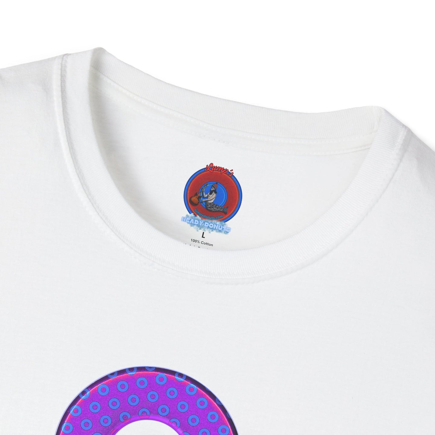Plain Donuts/Unisex Soft-Style - "Plain Electric Paradoxical Donuts" - bright purple/blue donuts