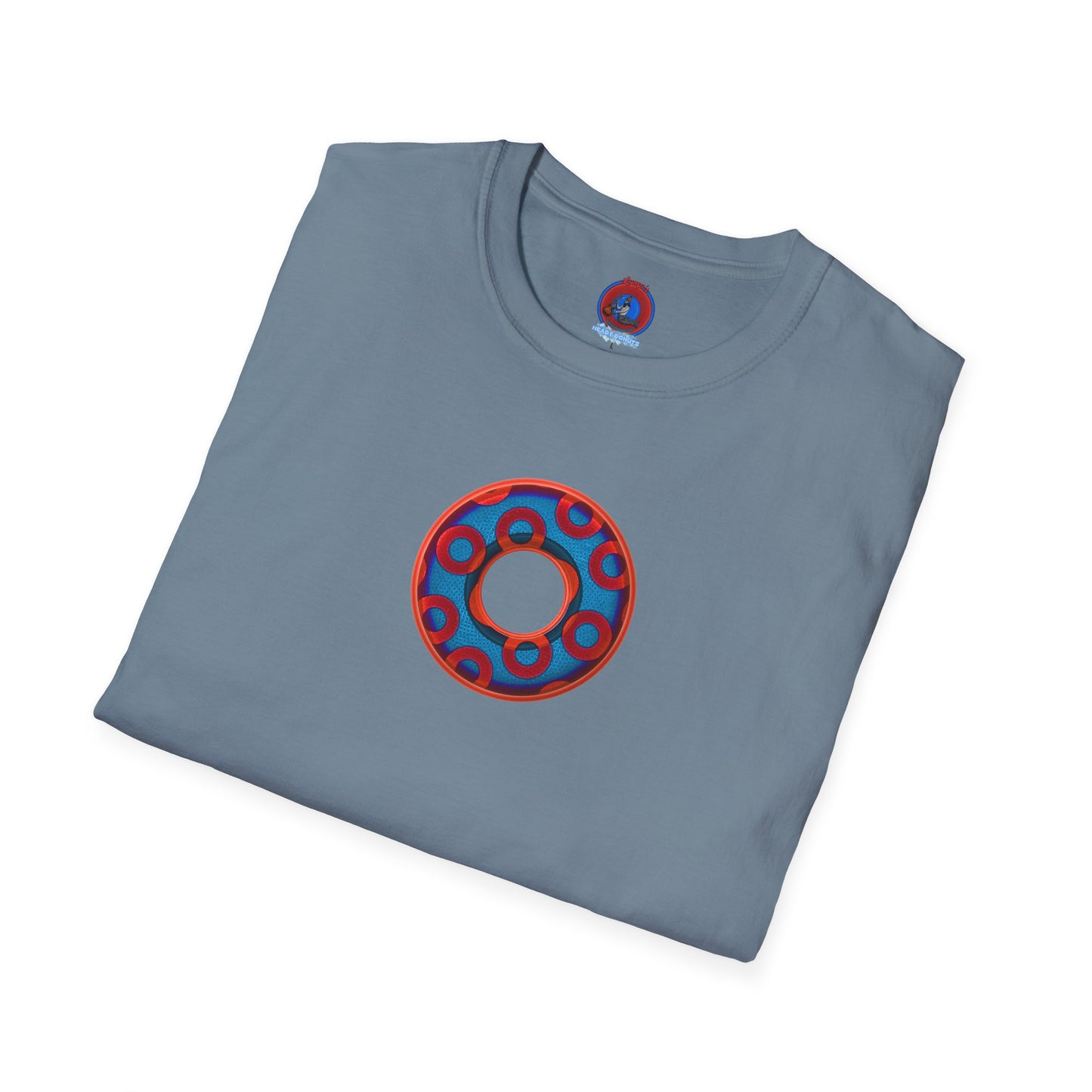 Plain Donuts/Unisex Soft-Style - "Plain Rustic Paradoxical Donuts" - red/light royal blue donuts
