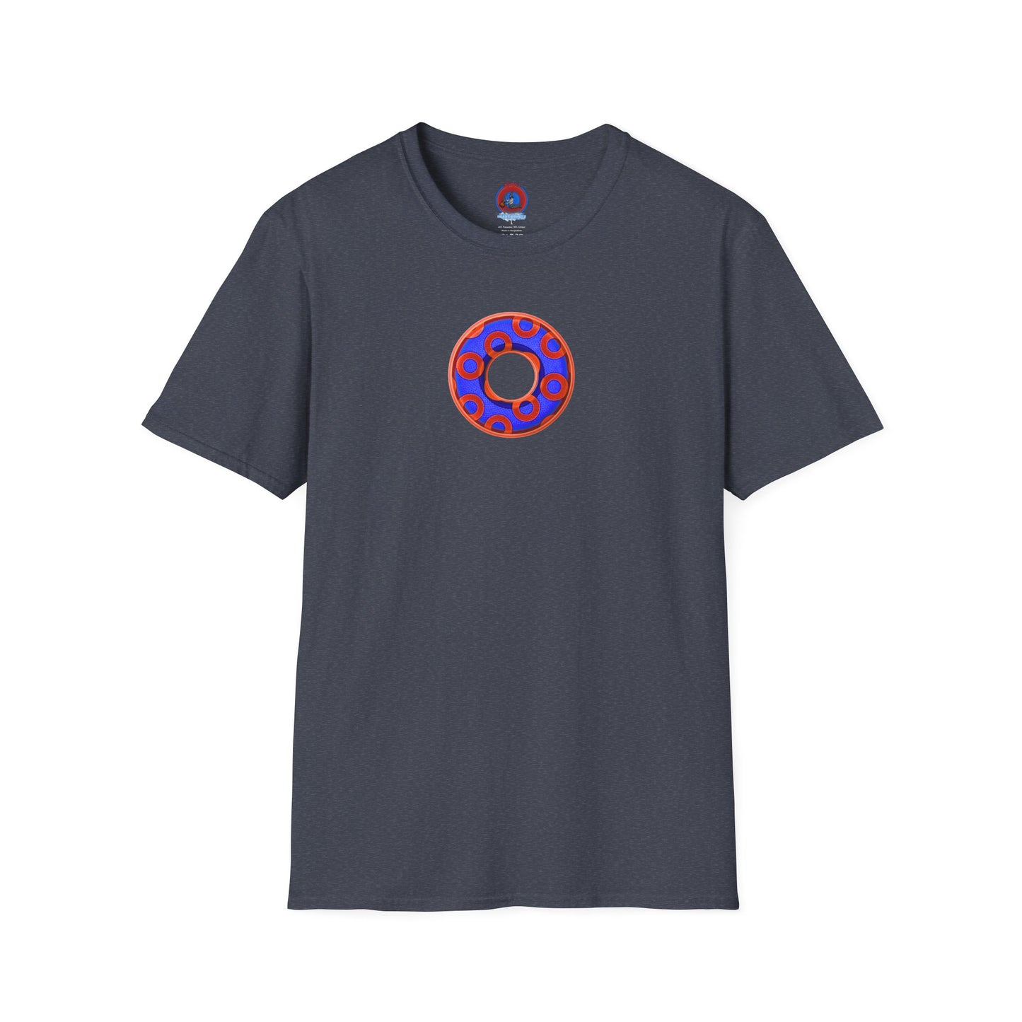Plain Donuts/Unisex Soft-Style - "Plain Rustic Paradoxical Donuts" - electric blue/red donuts