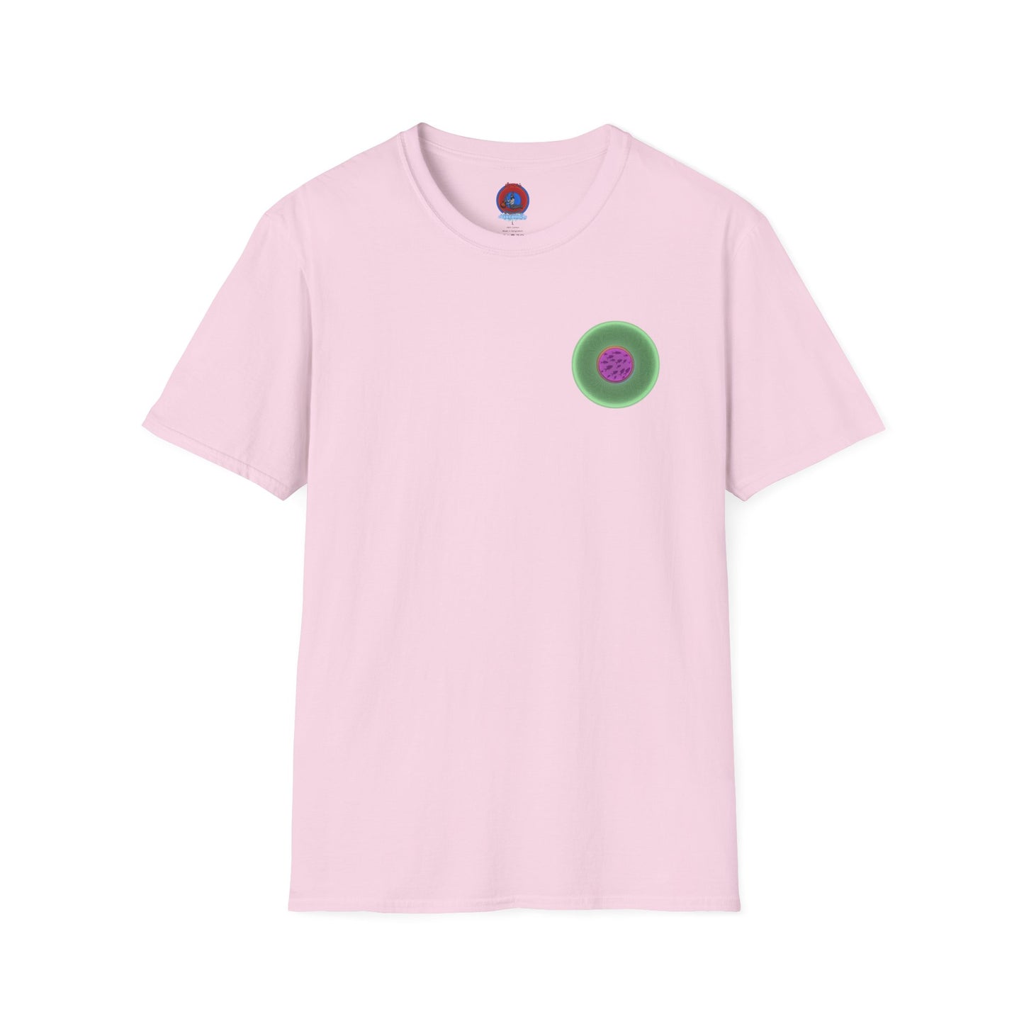 Classic Donut Tee - Unisex Soft-Style - "Swimming By" - variant 1 - series 1.0 - florescent green donut