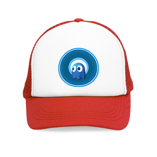 Lumpy Trucker Hat - "Story of the Donut - a Ghostly Good Time" - variant 1 - blue donut