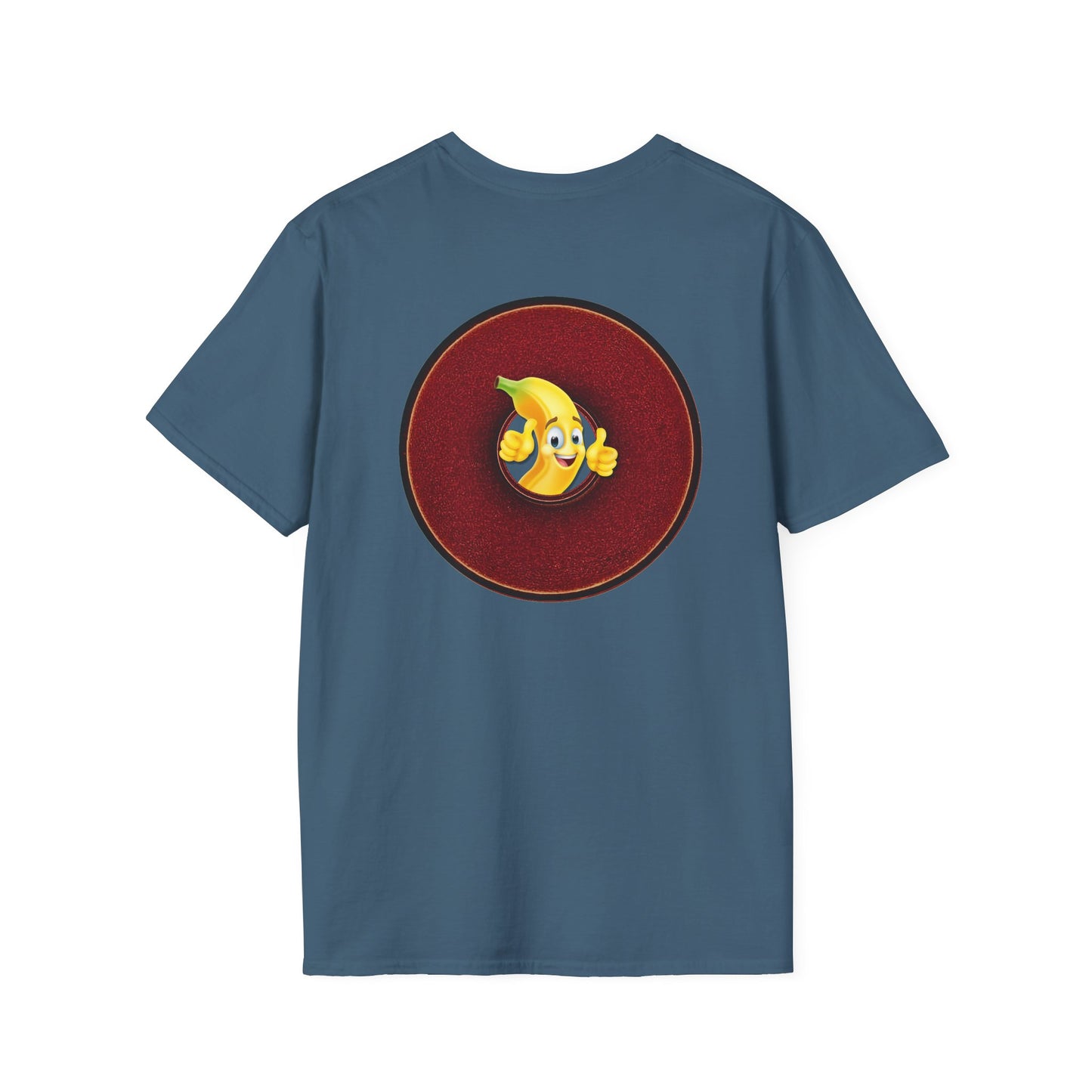 Classic Donut Tee - Unisex Soft-Style - "Dis sheet, it's bananas!" - series 1.0 - variant 4- dark red donut