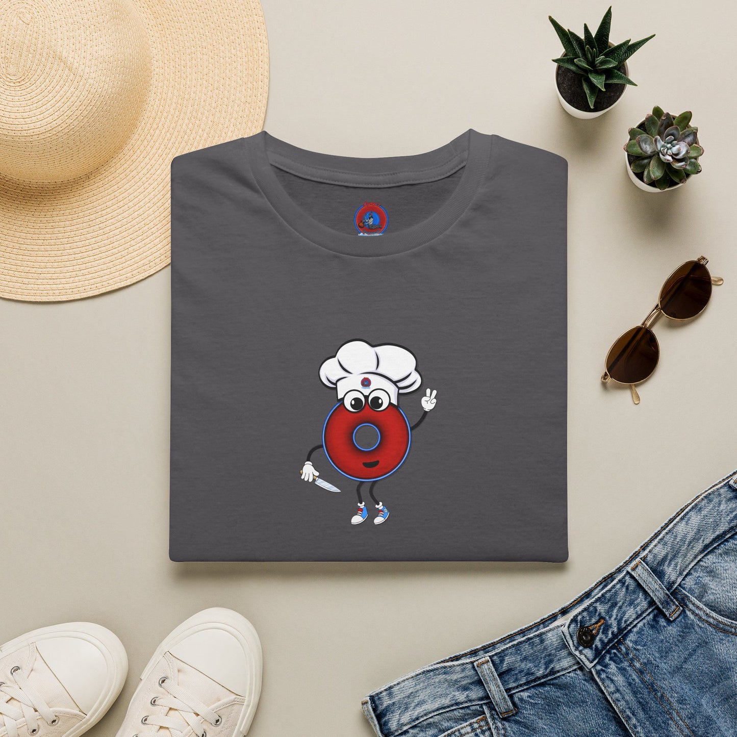 Classic Donut Tee - Unisex Soft-Style - "My Phriend the Donut" - plump vivid red donut