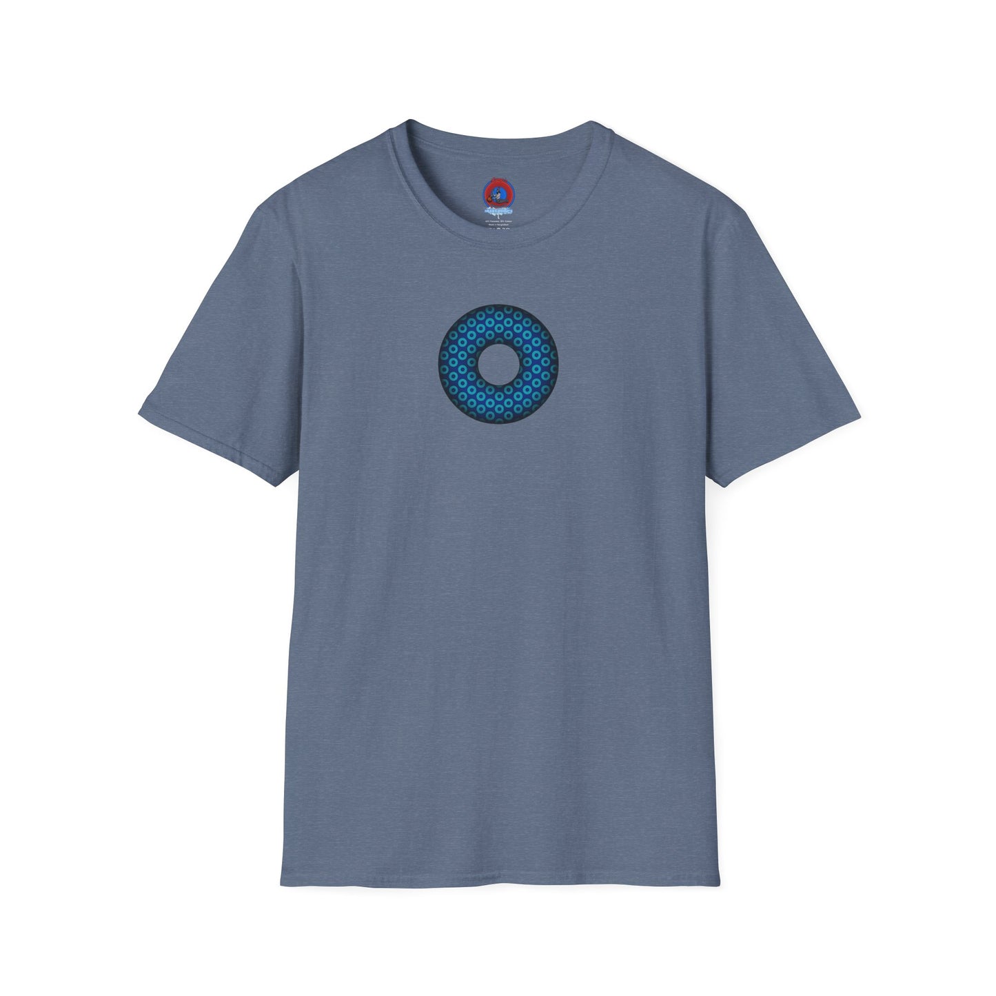 Plain Donuts/Unisex Soft-Style - "Plain Paradoxical Grided Donuts" - light blue/dark blue donuts