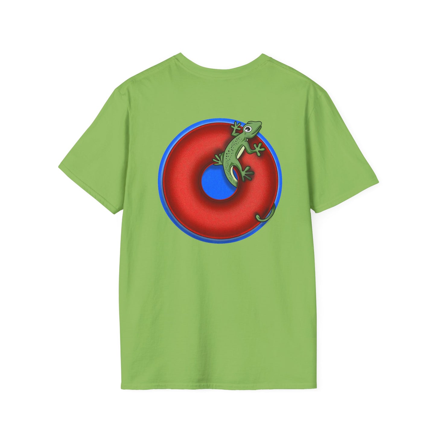 Classic Donut Tee - Unisex Soft-Style - "Practically Extinct Tee Shirt" - plump vivid red donut- variant 2