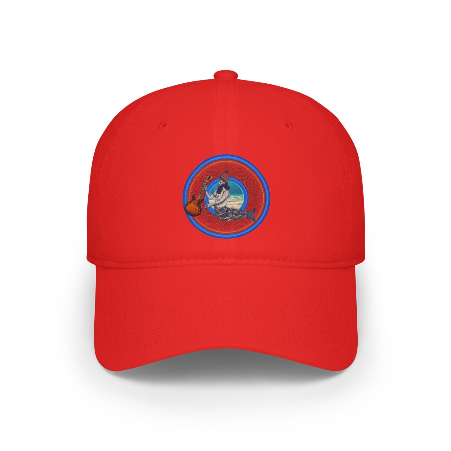 Lumpy Donut Baseball Cap - "Doggone Dagon Donut Cap" - variant 4 - rustic red donut w/